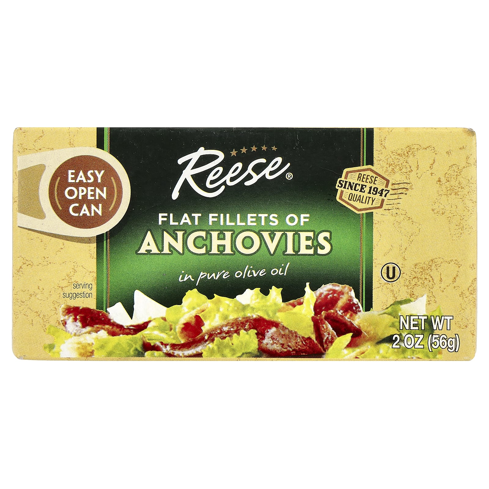 Reese, Спинки анчоусов в чистом оливковом масле, 2 унции (56 г)