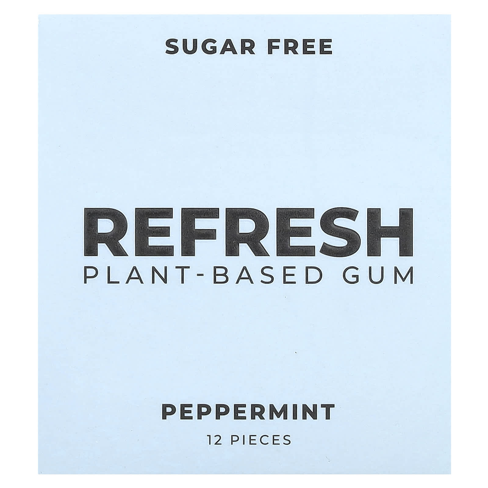 Refresh Gum, Жевательная резинка на растительной основе, без сахара, перечная мята, 12 шт.