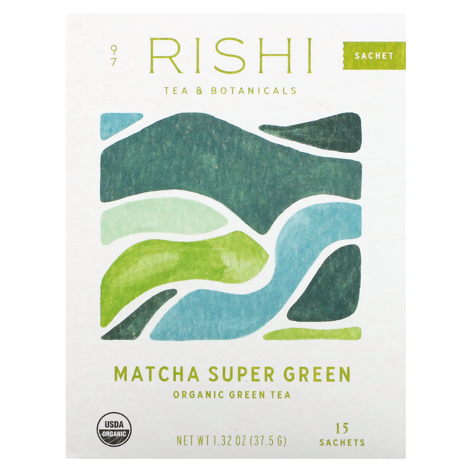 Rishi Tea Organic Green Tea Matcha Super Green 15 пакетиков 405 г 142 унции 2090₽