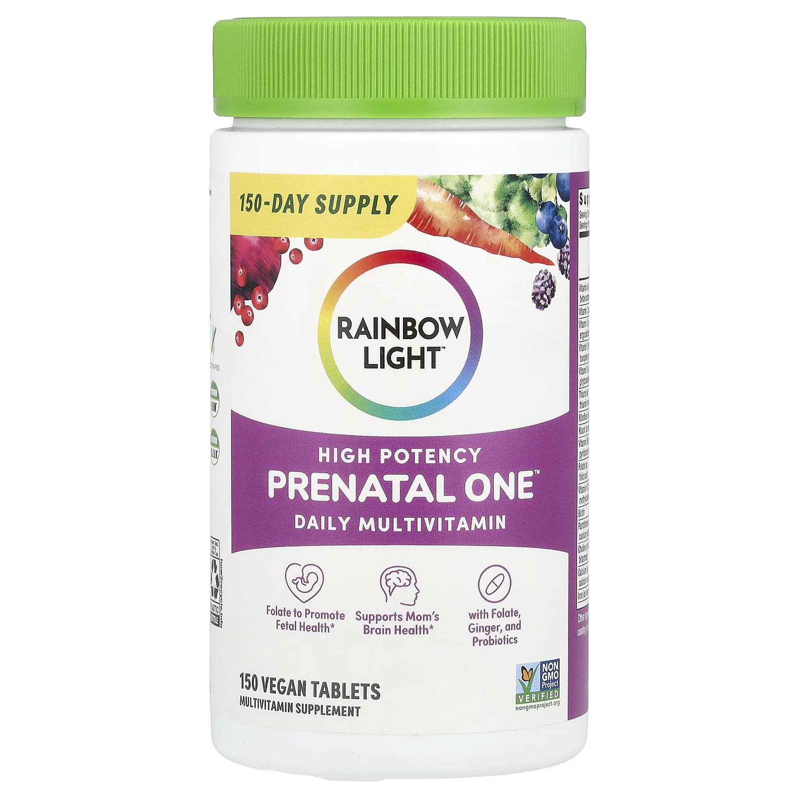 Rainbow Light Prenatal One мультивитамины для ежедневного применения высокая эффективность 150 веганских таблеток 8090₽