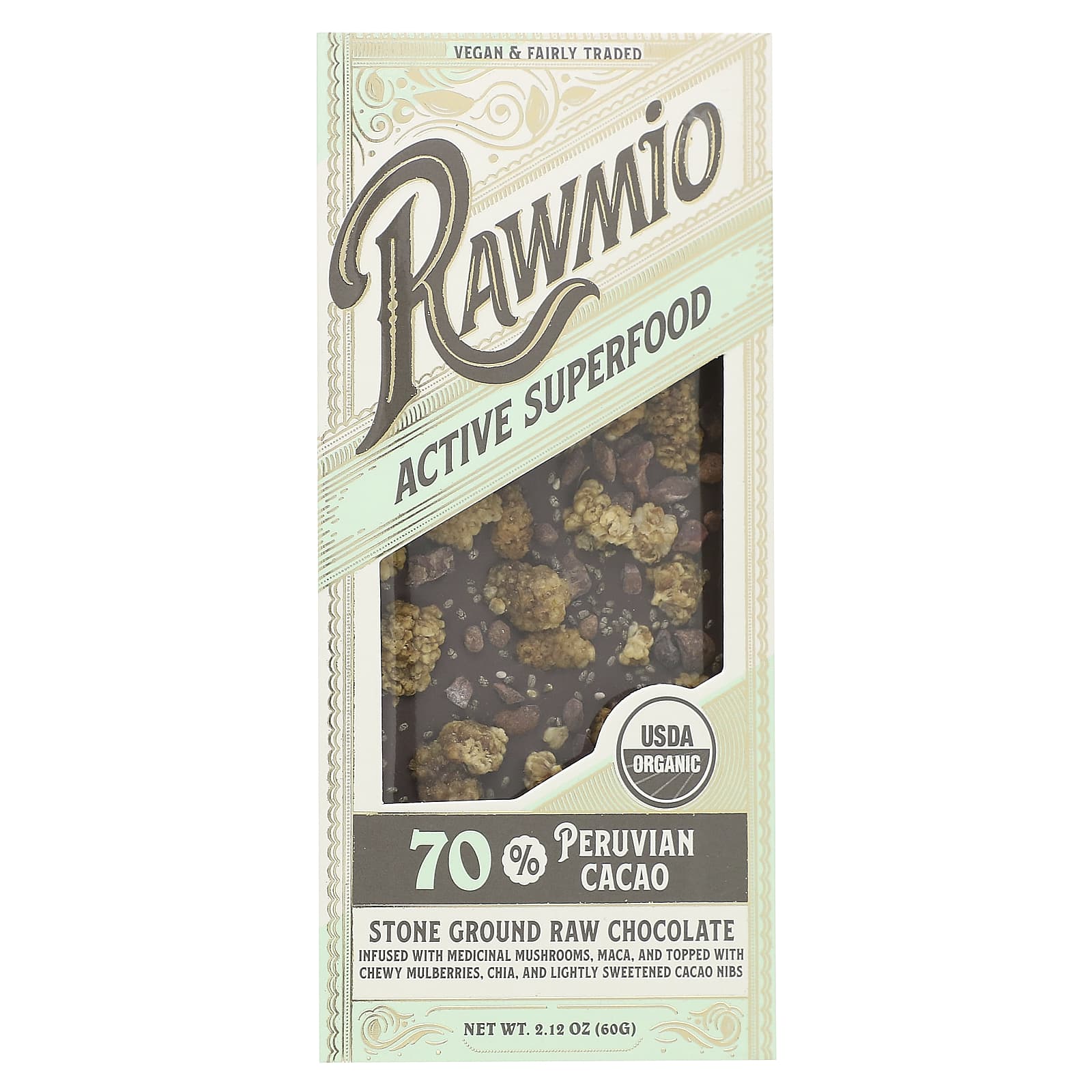 Rawmio Active Superfood 70 перуанского какао 60 г 212 унции 1890₽