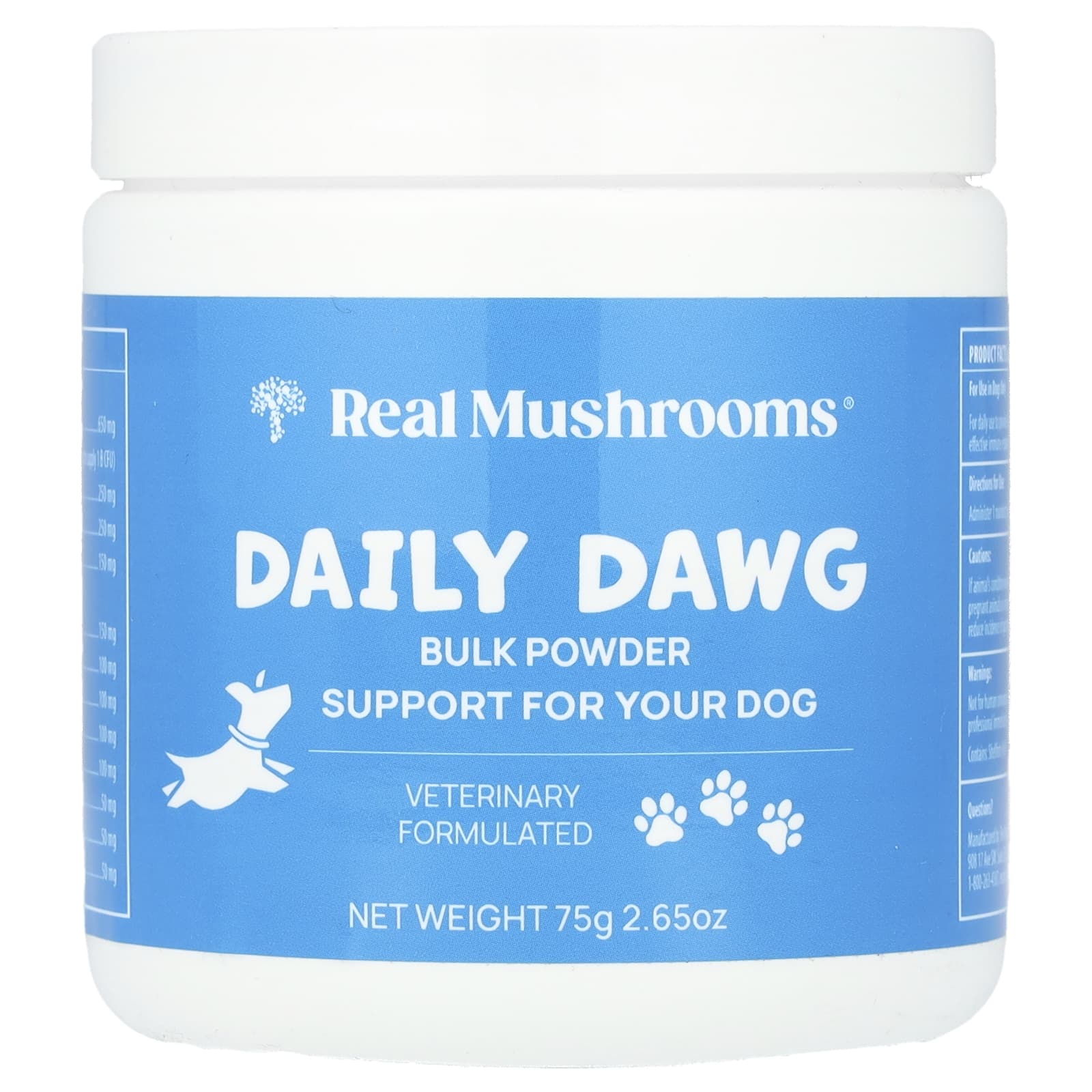 Real Mushrooms, Daily Dawg, порошок для собак, 75 г (2,65 унции)