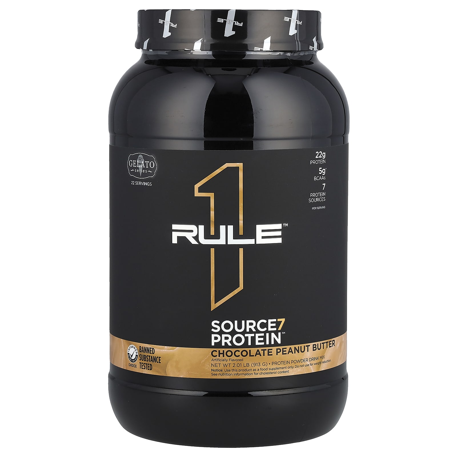 Rule One Proteins, Source7, протеиновая смесь для приготовления напитка, со вкусом шоколада и арахисового масла, 913 г (2,01 фунта)