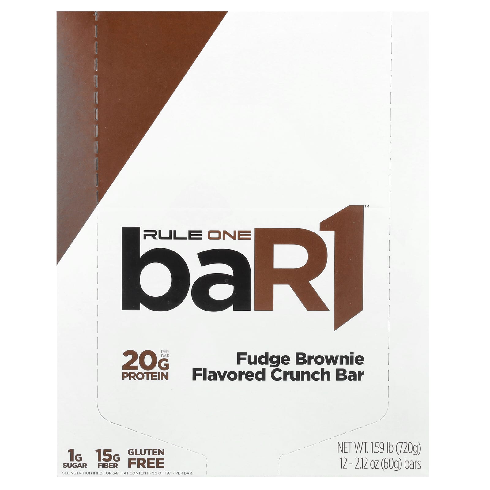 Rule One Proteins, baR1, батончик с хрустящей помадкой, 12 батончиков по 60 г (2,12 унции)