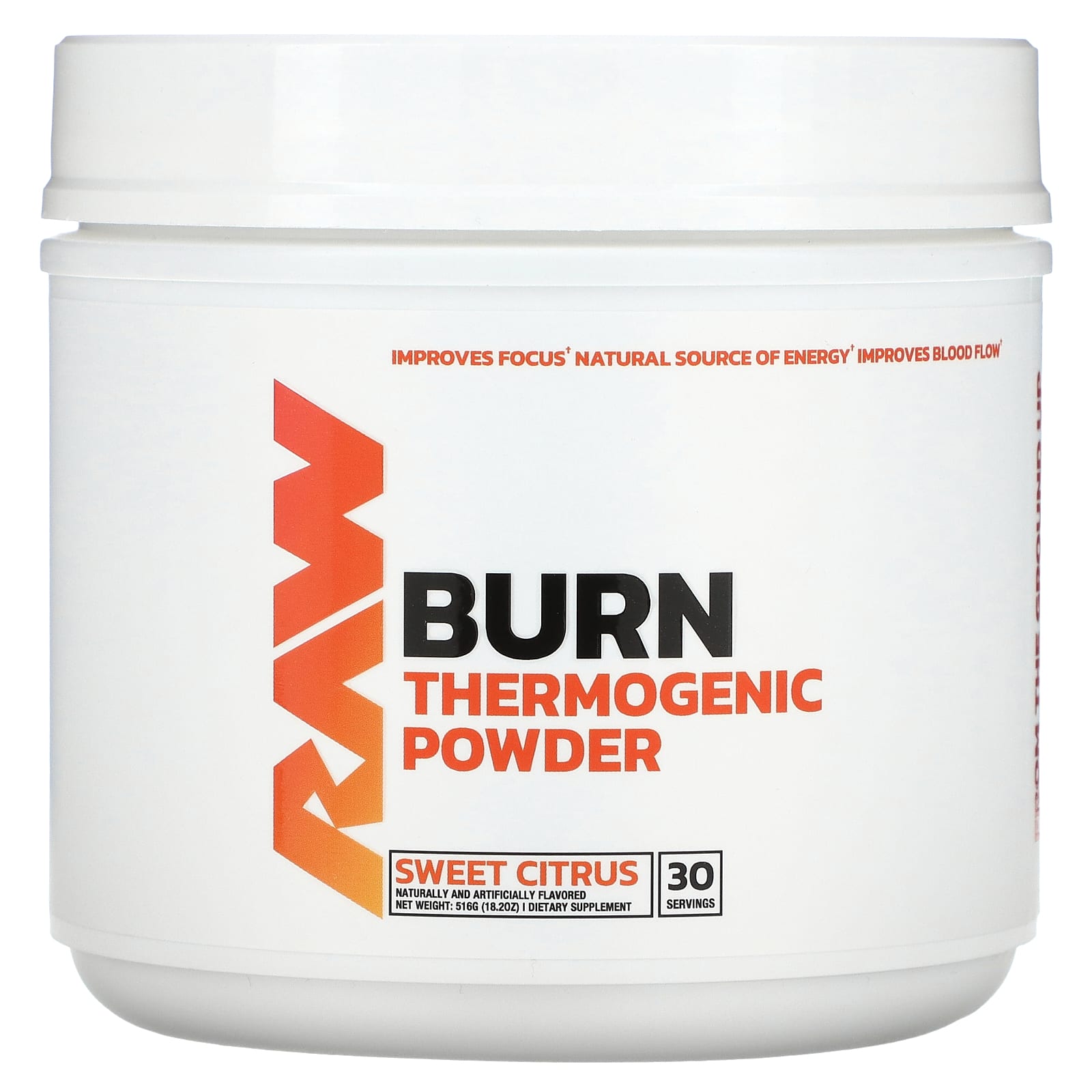 Raw Nutrition Burn термогенный порошок со вкусом сладких цитрусовых 516 г 182 унции 7790₽