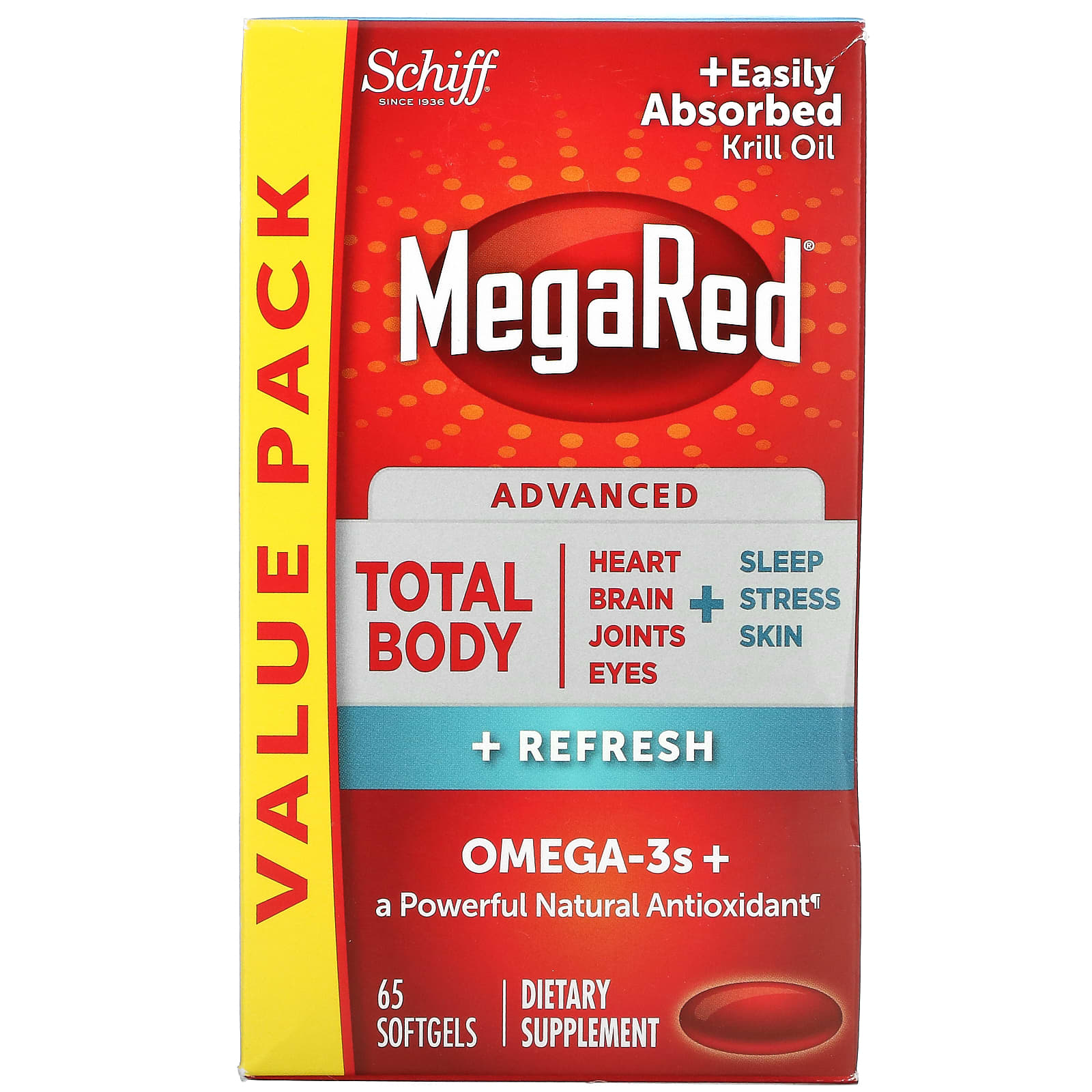 Schiff MegaRed Advanced Total Body Refresh 65 мягких таблеток 6890₽