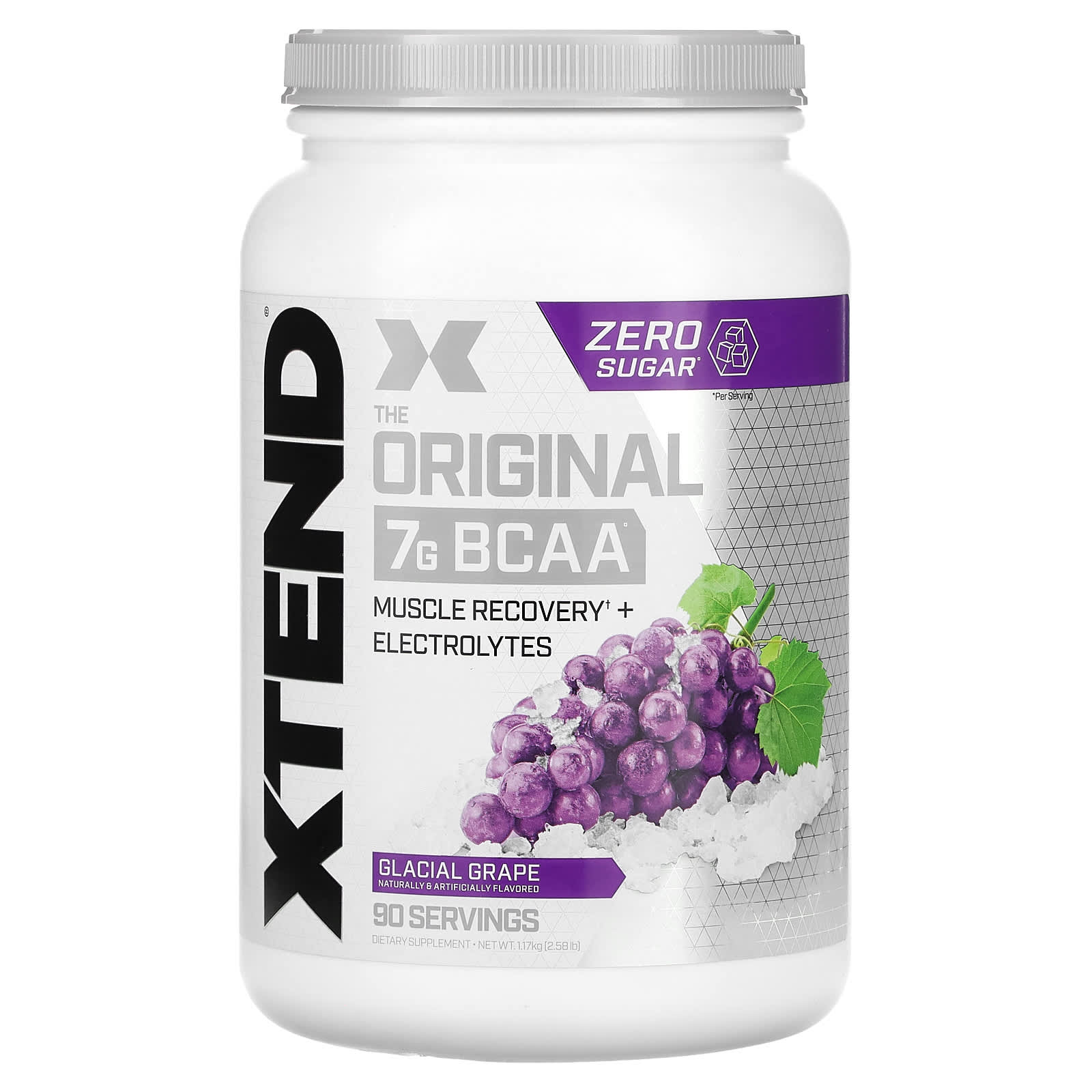 XTEND, The Original, добавка с содержанием 7 г аминокислот с разветвленной цепью (BCAA), со вкусом винограда, 1,17 кг (2,58 фунта)