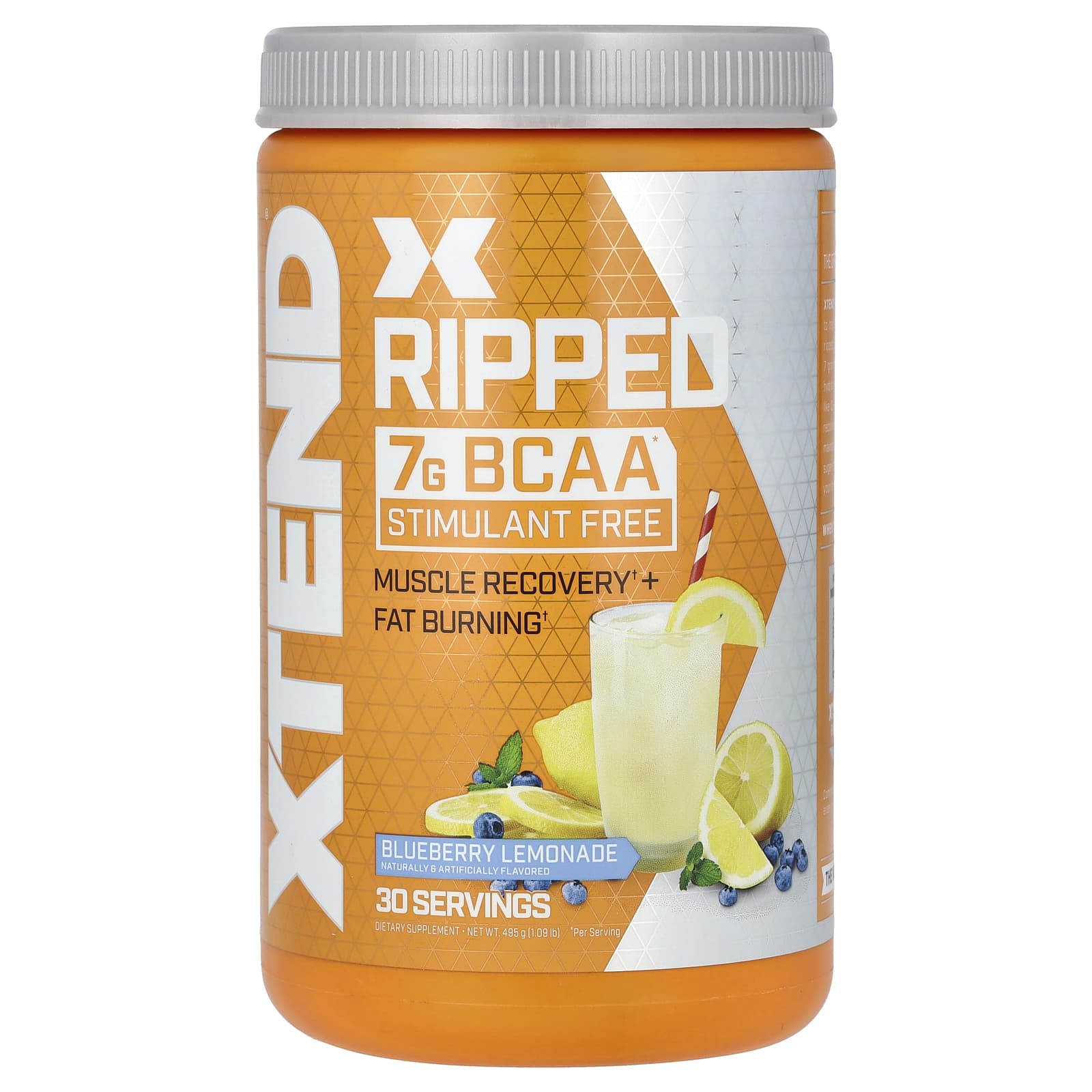 XTEND, Ripped, 7 г аминокислот с разветвленными цепями, со вкусом черничного лимонада, 495 г (1,09 фунта)