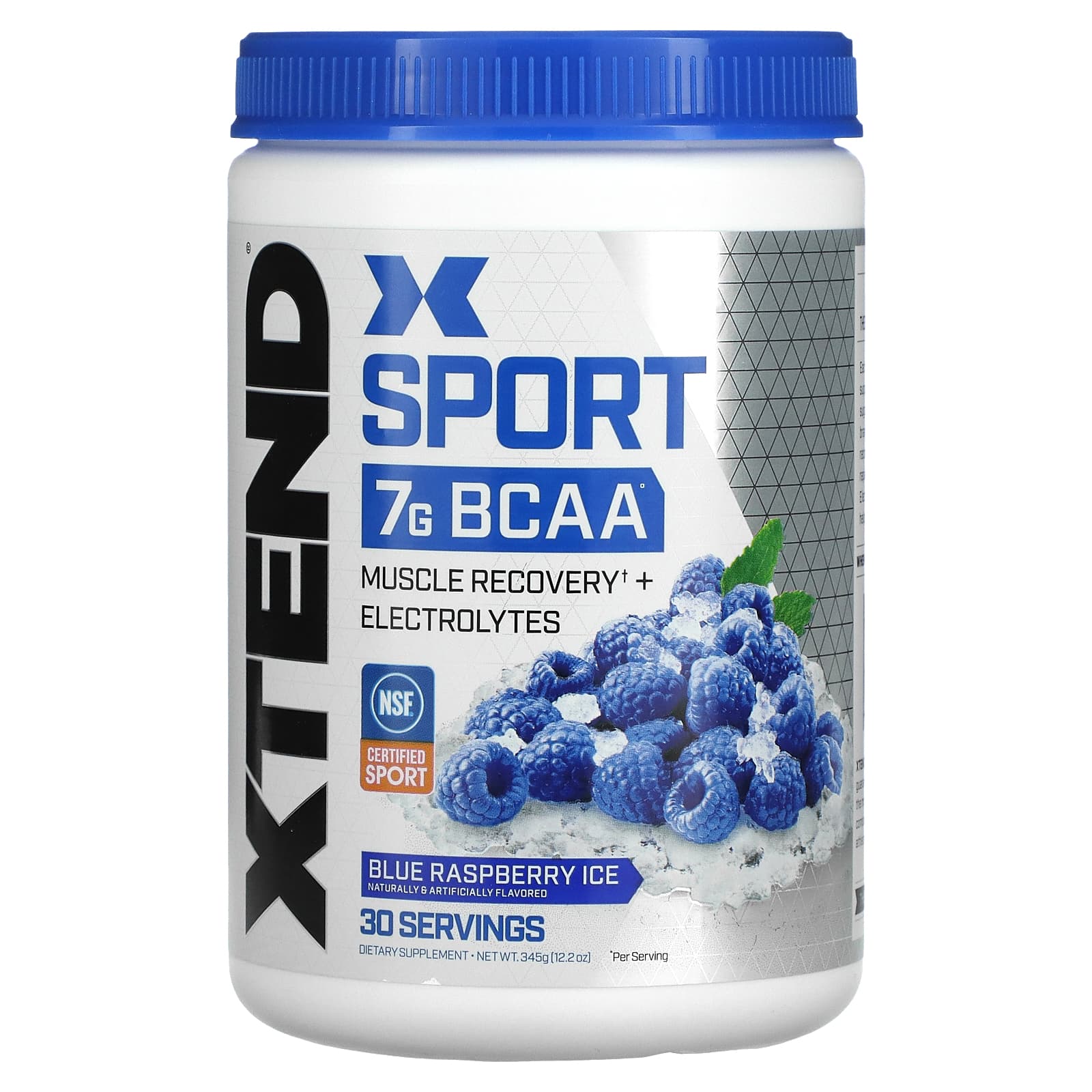 XTEND, Sport, 7 г аминокислот с разветвленной цепью (BCAA), со вкусом голубой малины, 345 г (12,2 унции)