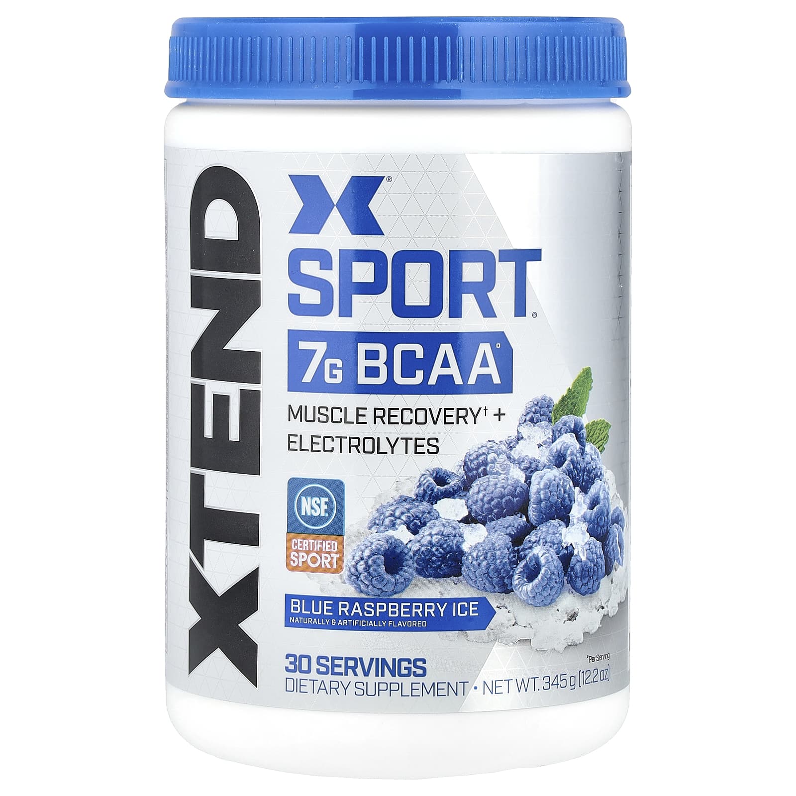 XTEND Sport 7 г аминокислот с разветвленной цепью BCAA со вкусом голубой малины 345 г 122 унции 4290₽