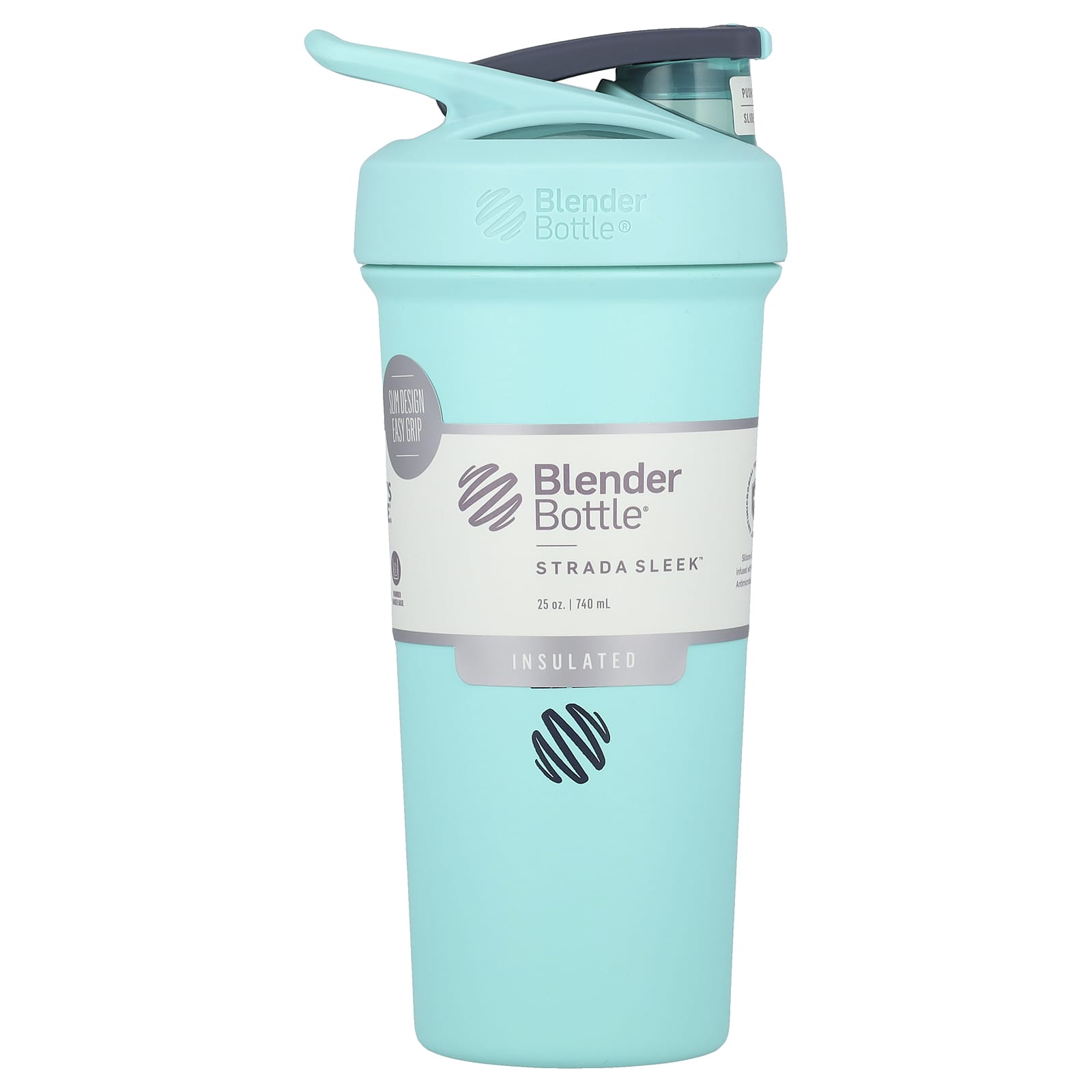 Blender Bottle, Strada Sleek™, Insulated Stainless Steel, Seafoam, 25 oz (740 ml)