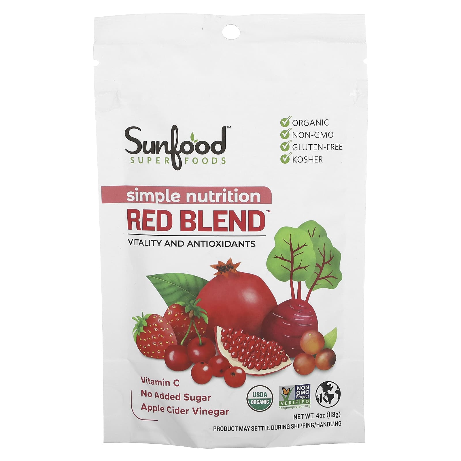 Sunfood Simple Nutrition смесь красных ингредиентов 113 г 4 унции 2990₽