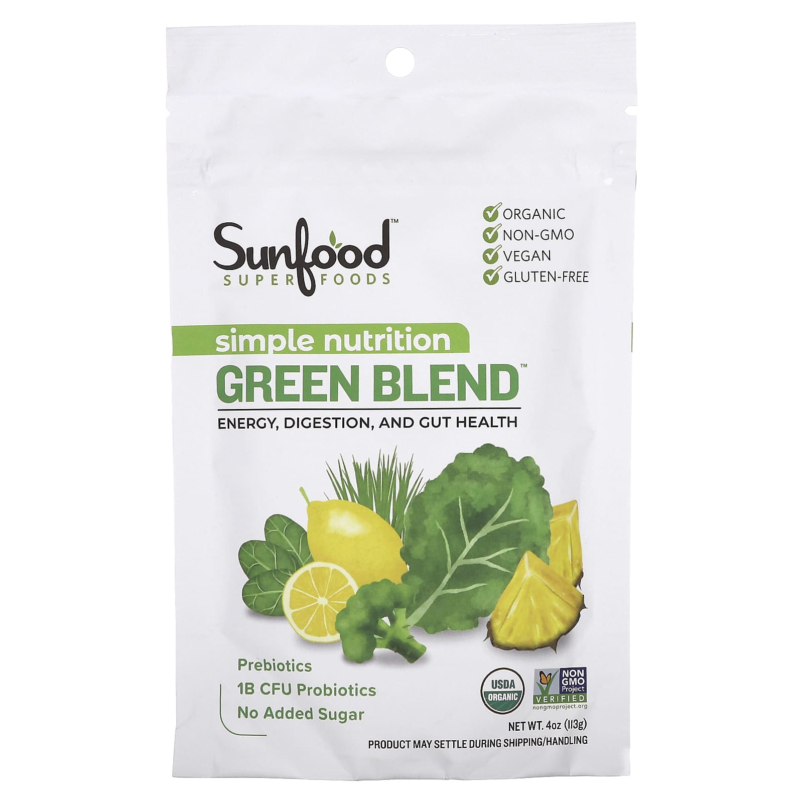 Sunfood Simple Nutrition смесь зелени 113 г 4 унции 3290₽