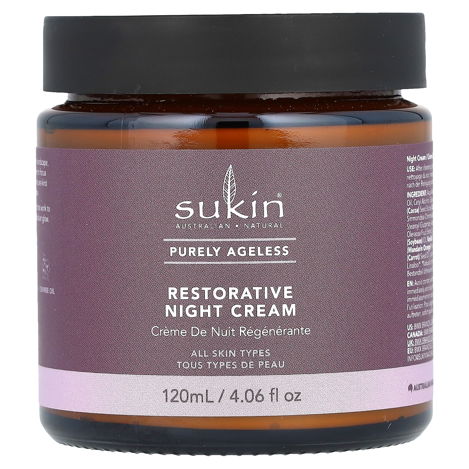 Sukin, Purely Ageless, восстанавливающий ночной крем, 120 мл (4,06 жидк. унц.)