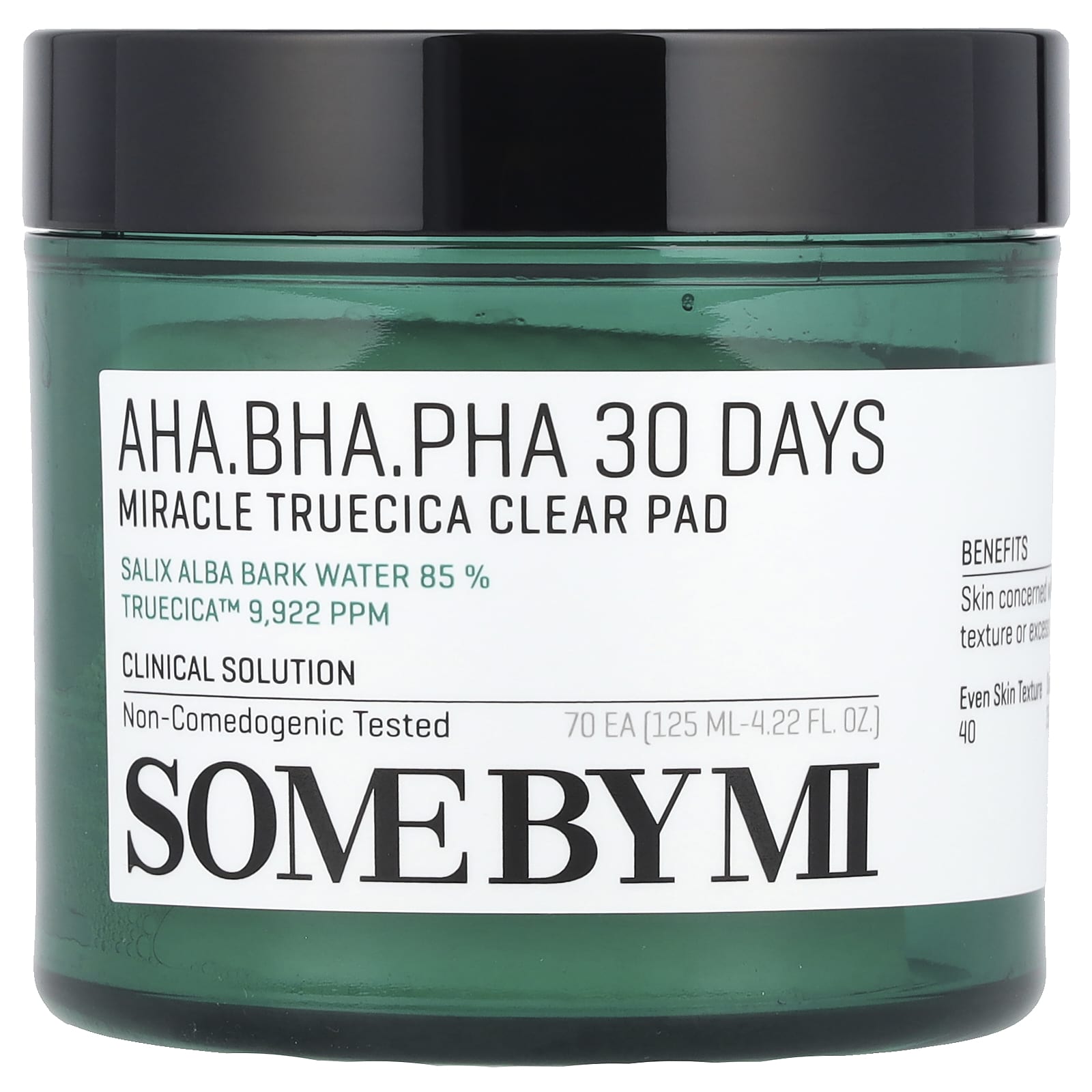 SOME BY MI, AHA / BHA / PHA 30 Days Miracle Truecica Clear Pad, 70 тампонов, 125 мл (4,22 жидк. Унции)