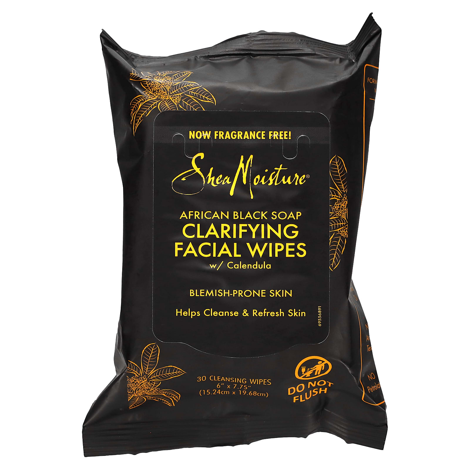 SheaMoisture, African Black Soap, Очищающие салфетки для лица, 30 салфеток