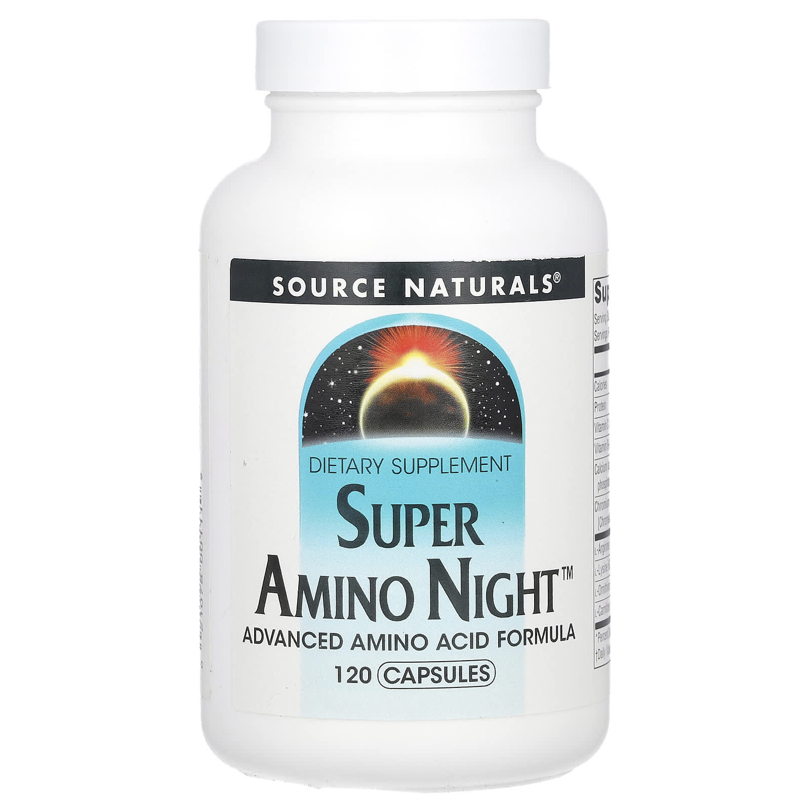 Source Naturals, Super Amino Night, формула с аминокислотами, ночная, 120 капсул