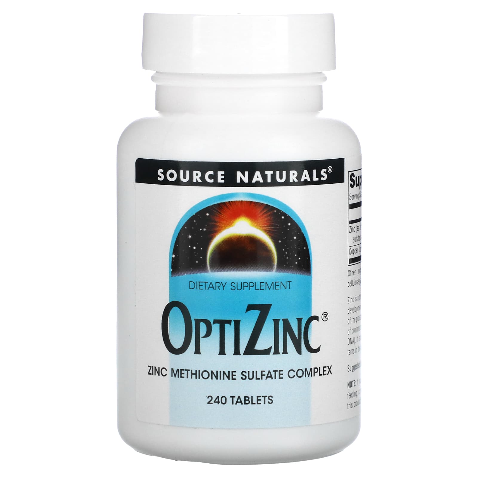 Source Naturals, OptiZinc, цинк, 240 таблеток