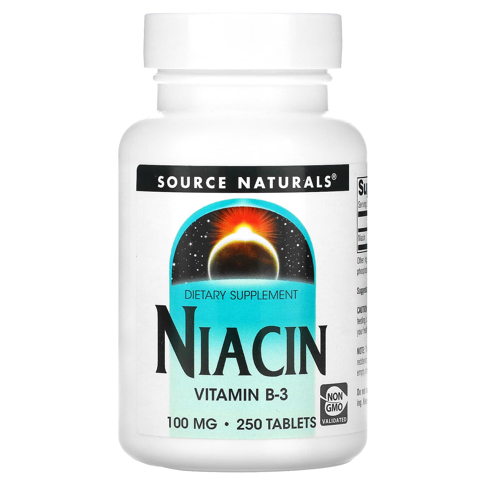 Source Naturals, ниацин, 100 мг, 250 таблеток