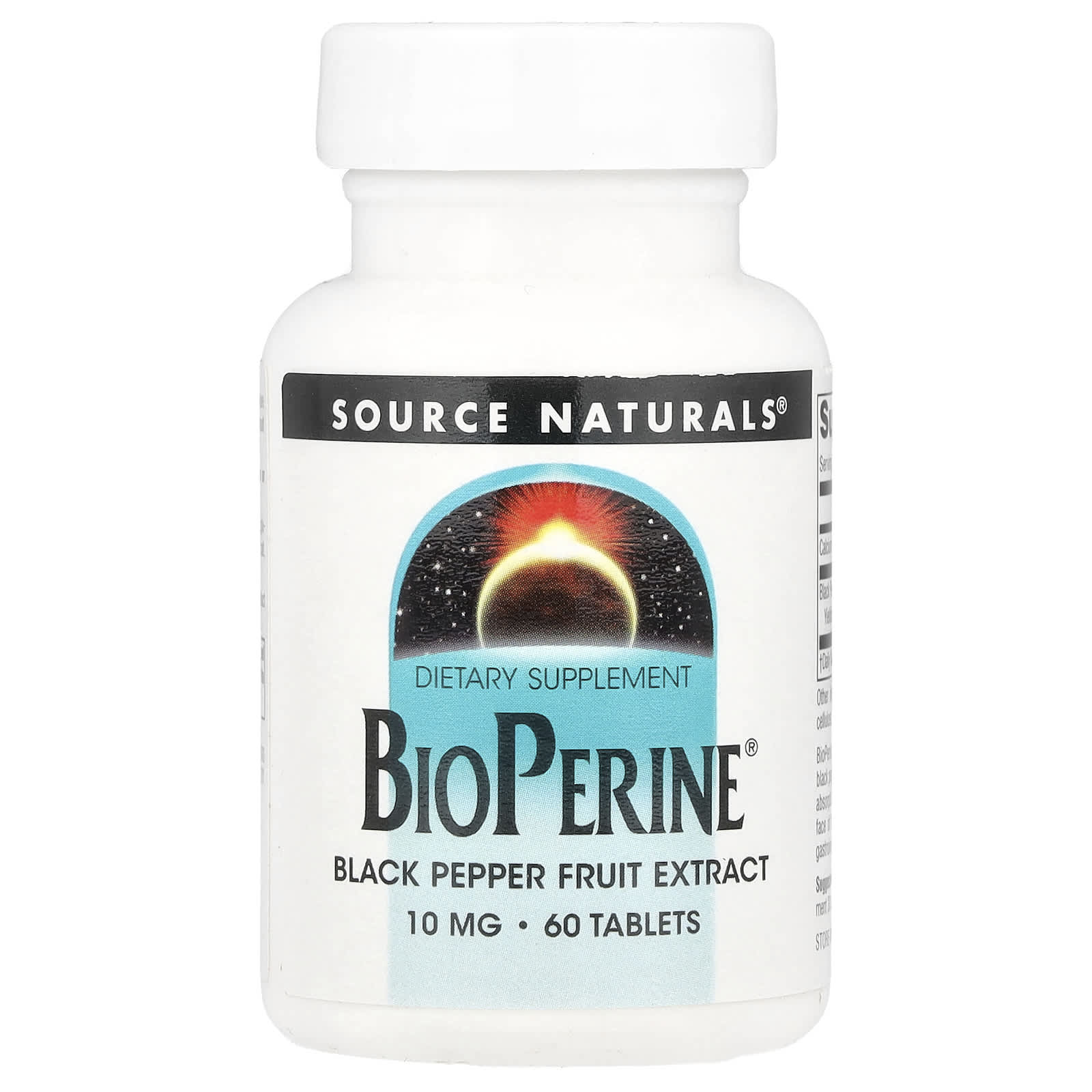 Source Naturals, BioPerine®, 10 мг, 60 таблеток