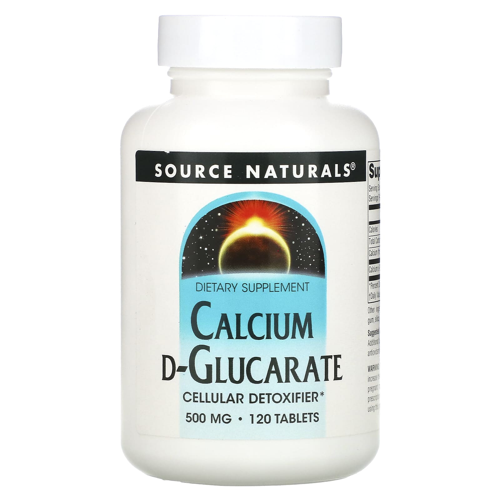 Source Naturals, D-глюкарат кальция, 1000 мг, 120 таблеток (500 мг в 1 таблетке)