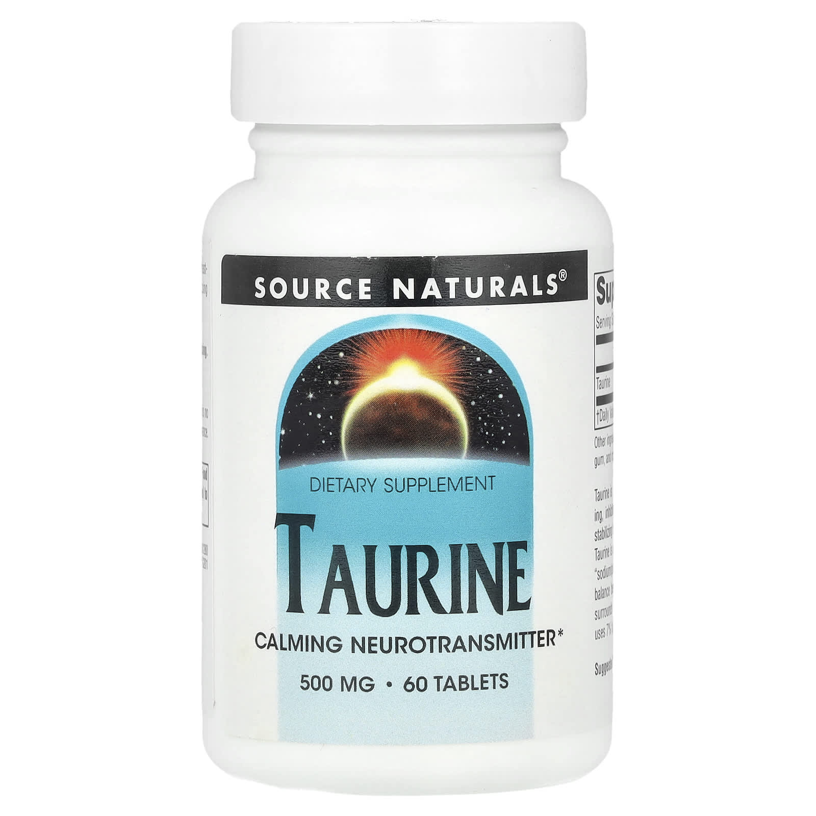 Source Naturals, Таурин, 500 мг, 60 таблеток