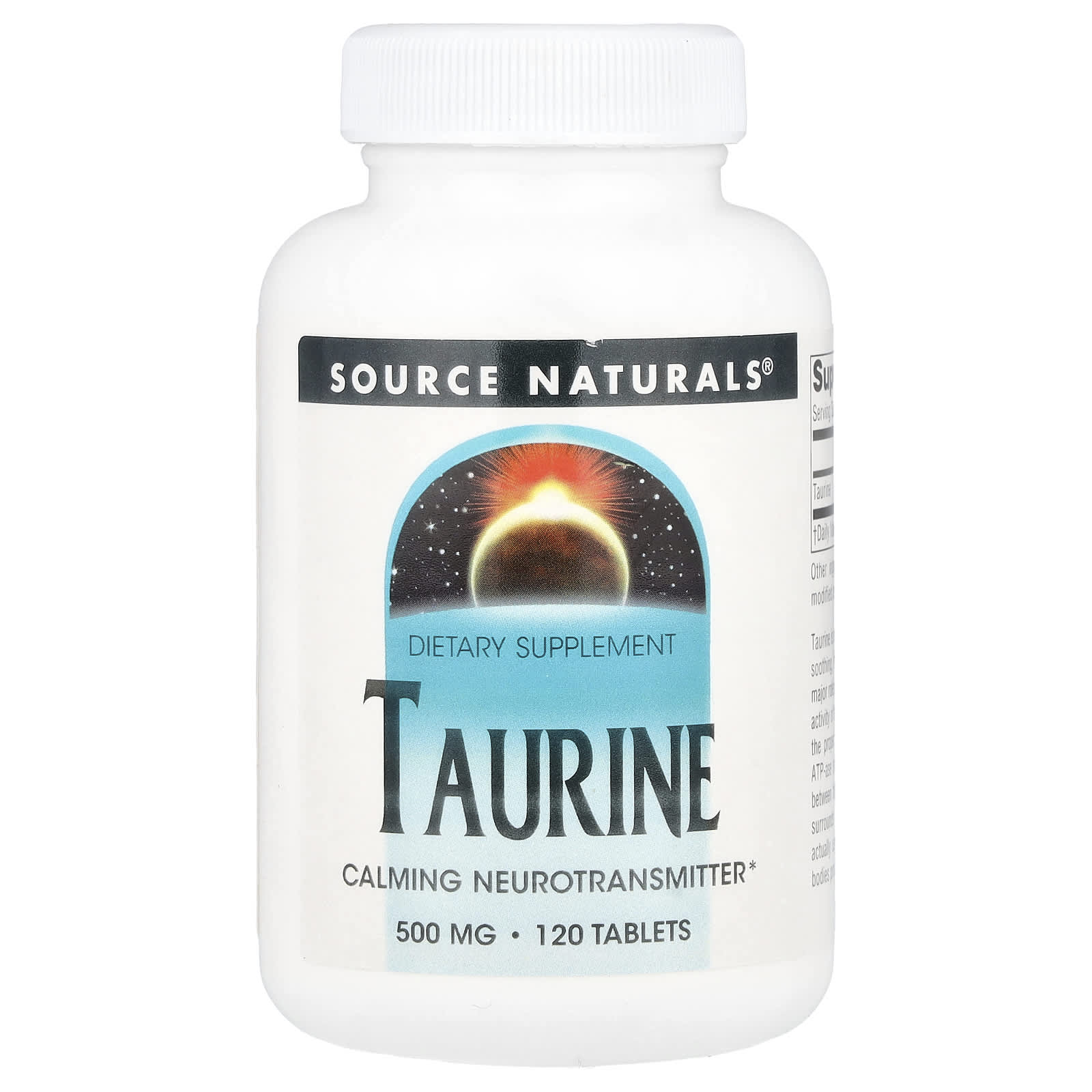 Source Naturals, Таурин, 500 мг, 120 таблеток