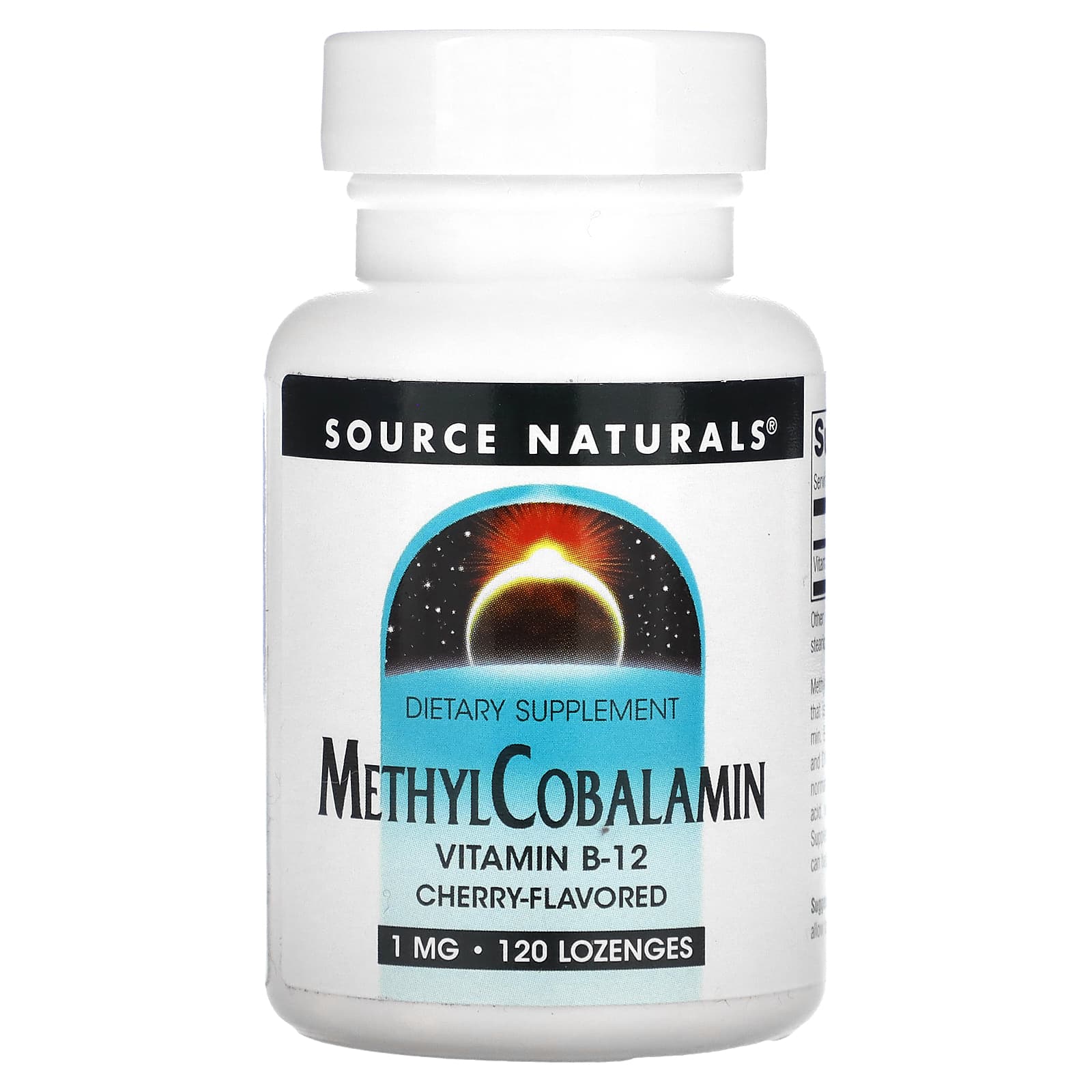 Source Naturals, витамин B12 в виде метилкобаламина, со вкусом вишни, 1 мг, 120 леденцов