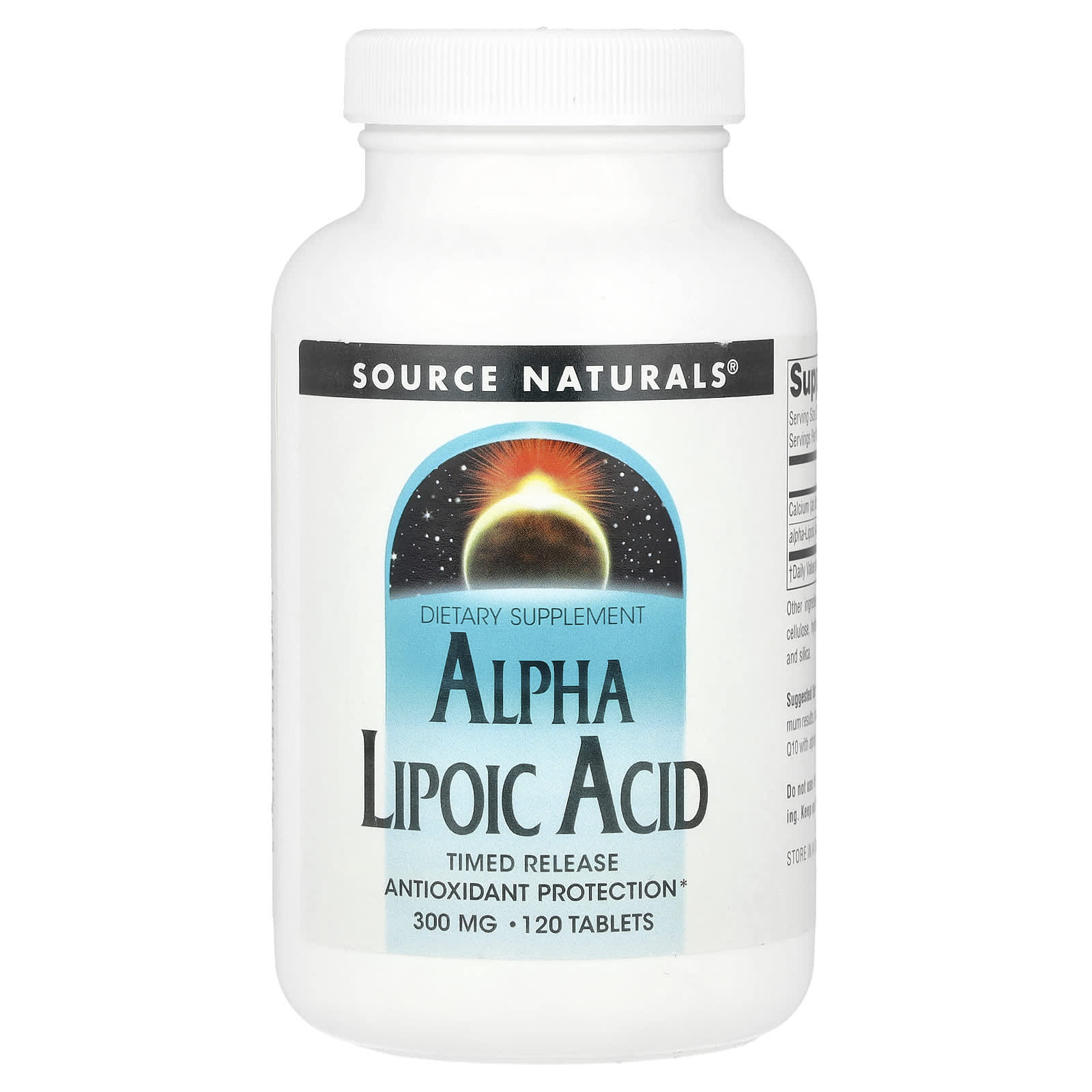 Source Naturals, Альфа-липоевая кислота, 600 мг, 120 таблеток (300 мг в каждой таблетке)