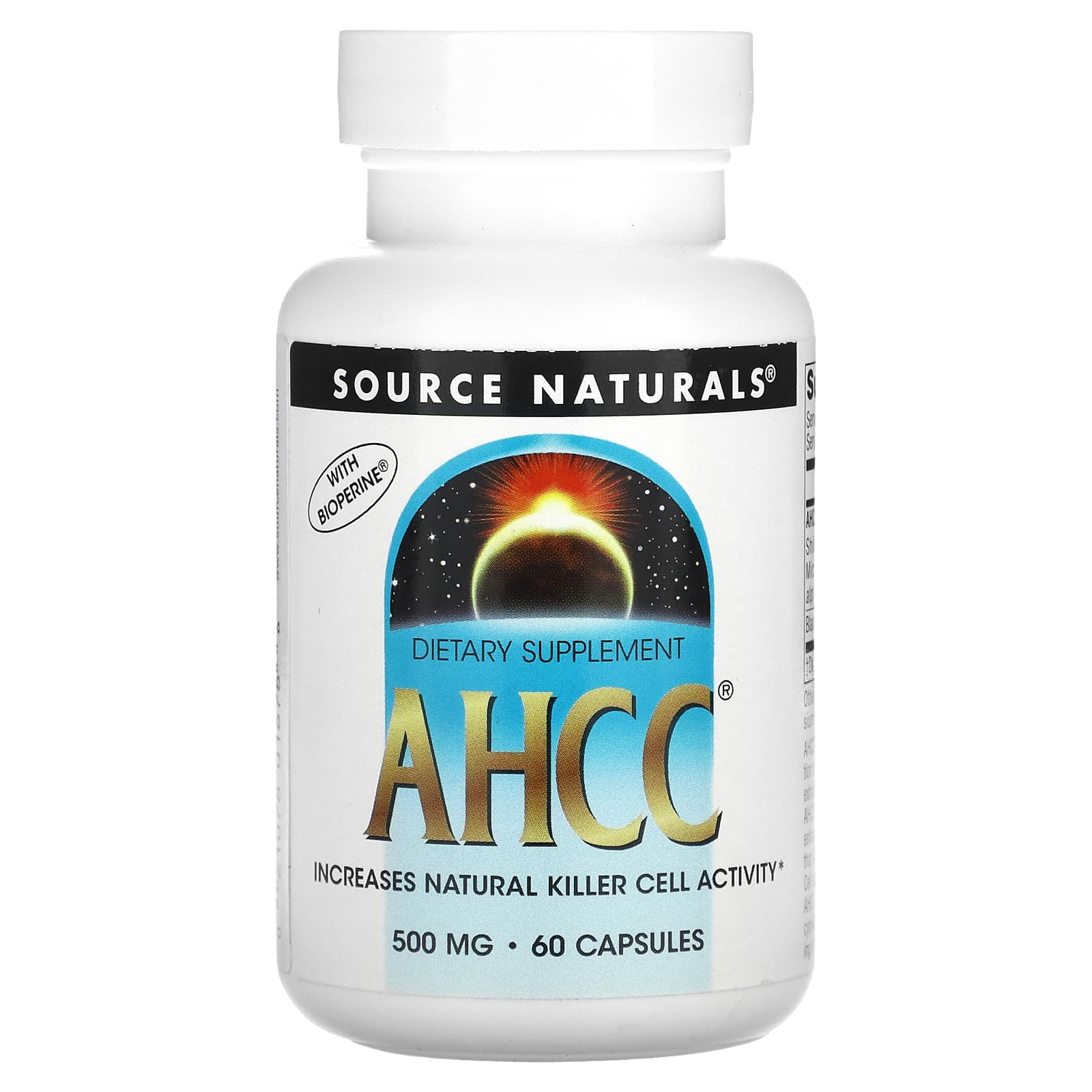 Source Naturals, AHCC с Bioperine, 60 капсул