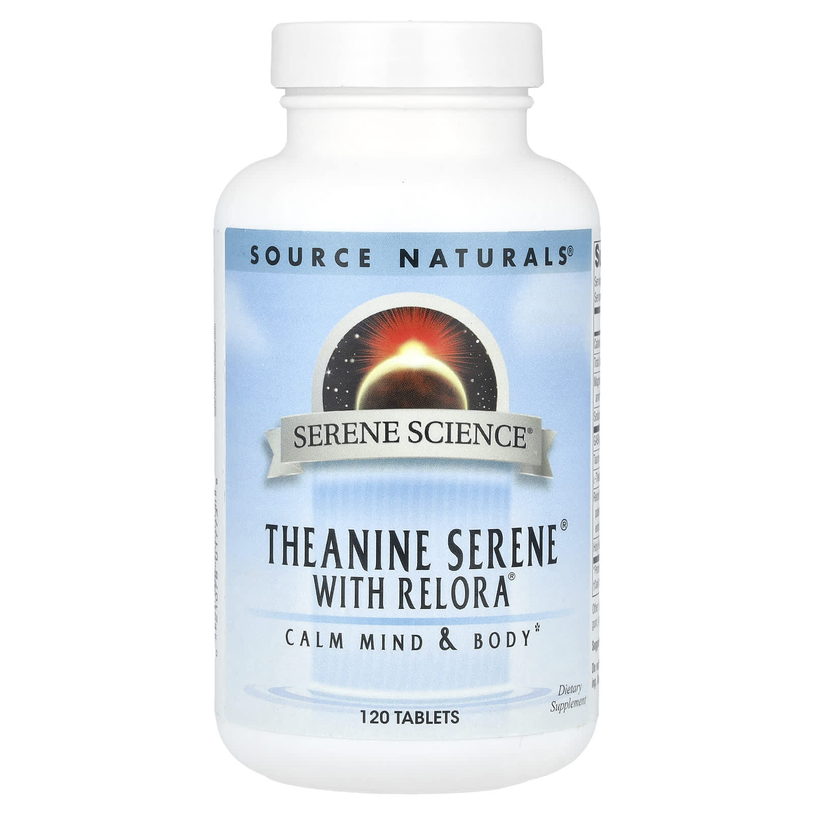 Source Naturals, Serene Science®, Theanine Serene® с Relora®, 120 таблеток