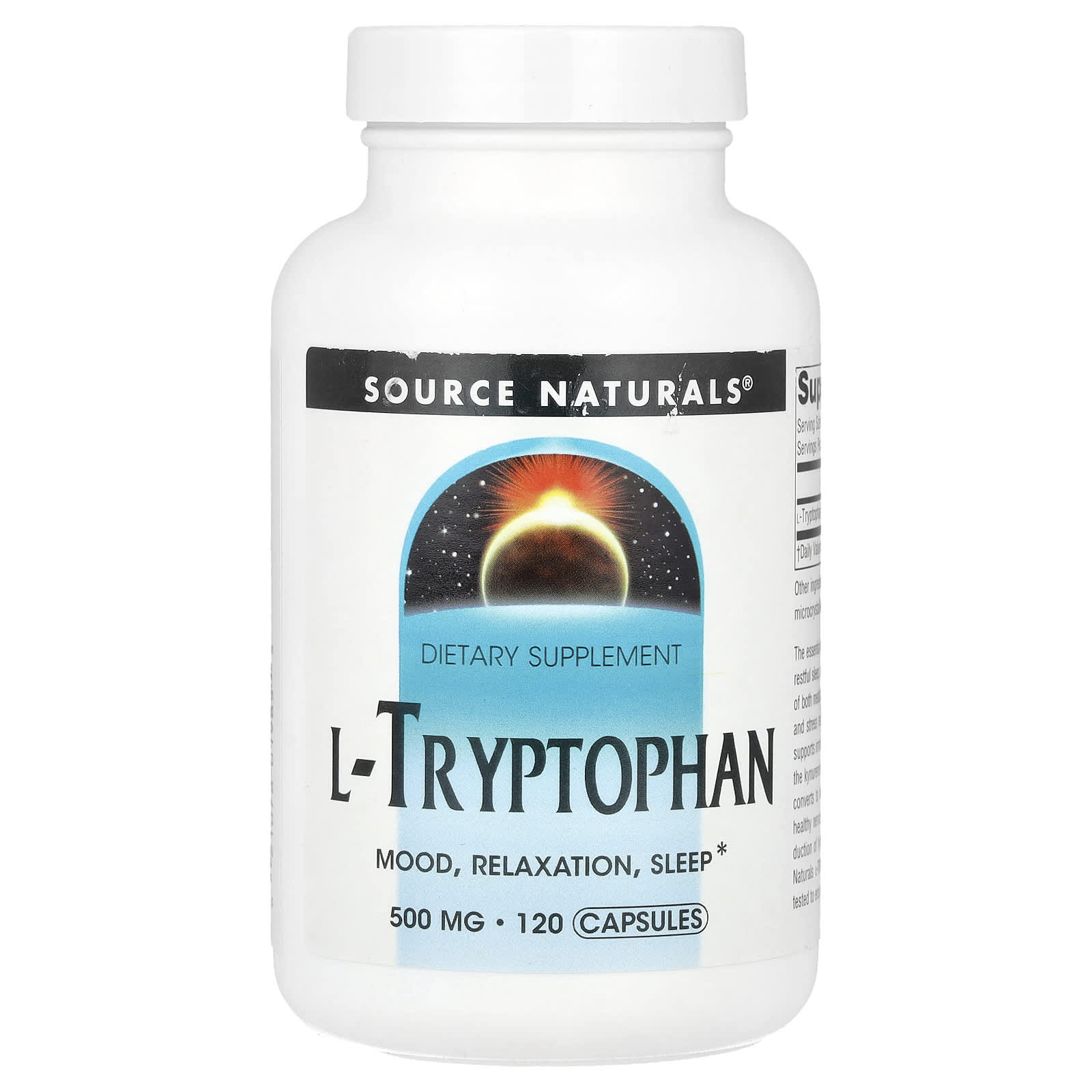 Source Naturals, L-триптофан, 1500 мг, 120 капсул (500 мг на капсулу)