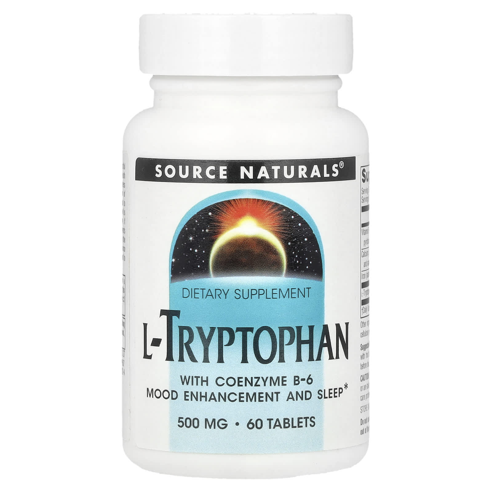 Source Naturals, L-триптофан с витамином В6 в коэнзимной форме, 500 мг, 60 таблеток