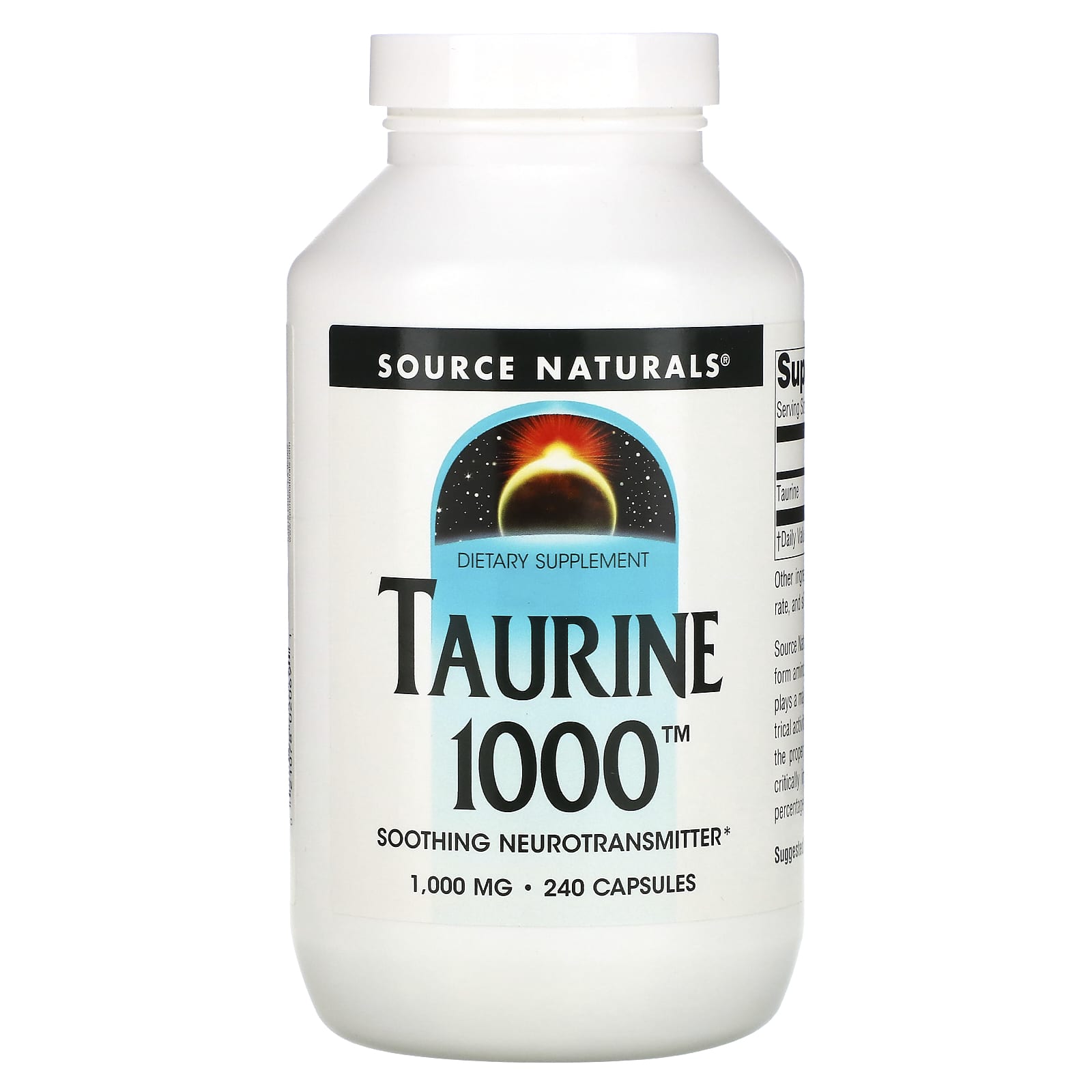 Source Naturals, Таурин, 1000 мг, 240 капсул