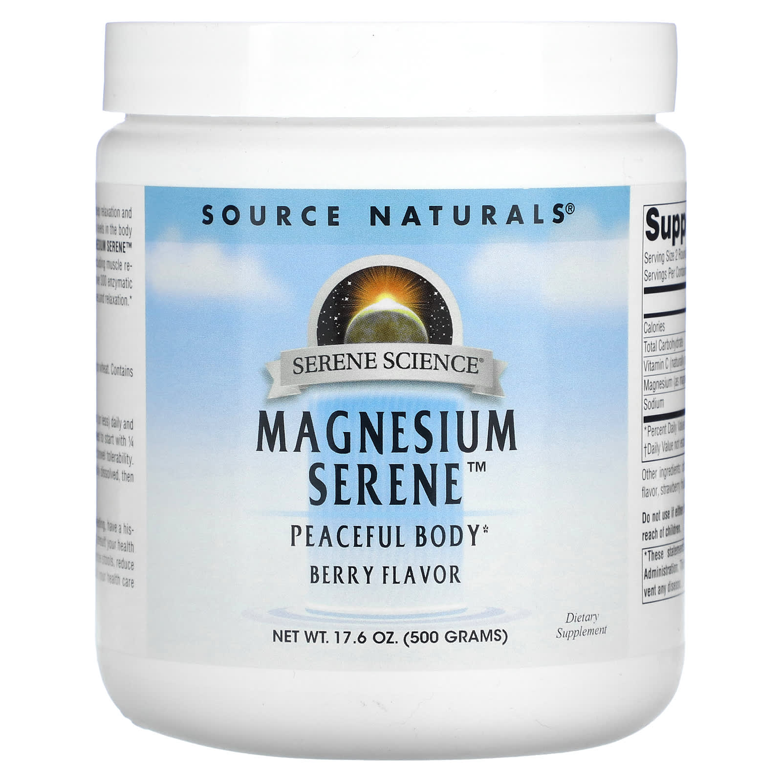Source Naturals Magnesium Serene со вкусом ягод 176 унции 500 г 7490₽