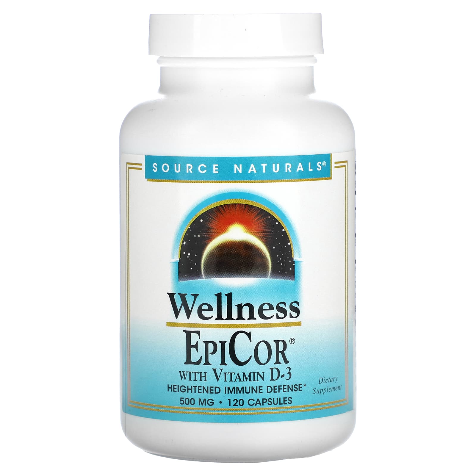 Source Naturals, EpiCor с витамином D3, 120 капсул