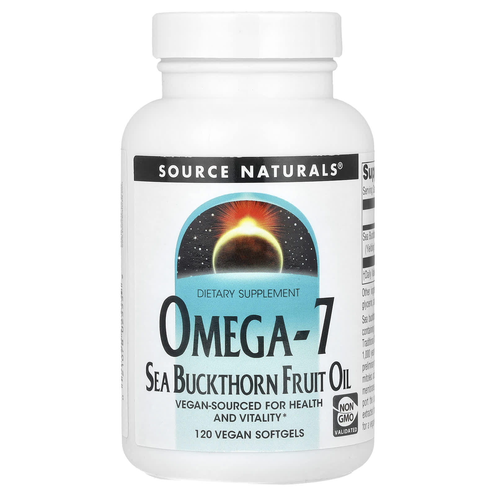 Source Naturals, Omega-7, облепиховое масло, 120 веганских капсул