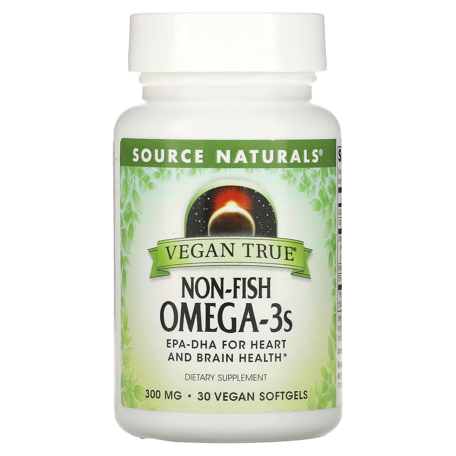 Source Naturals Vegan True омега-3 жирные кислоты не из рыбы 300 мг 30 веганских капсул 2990₽
