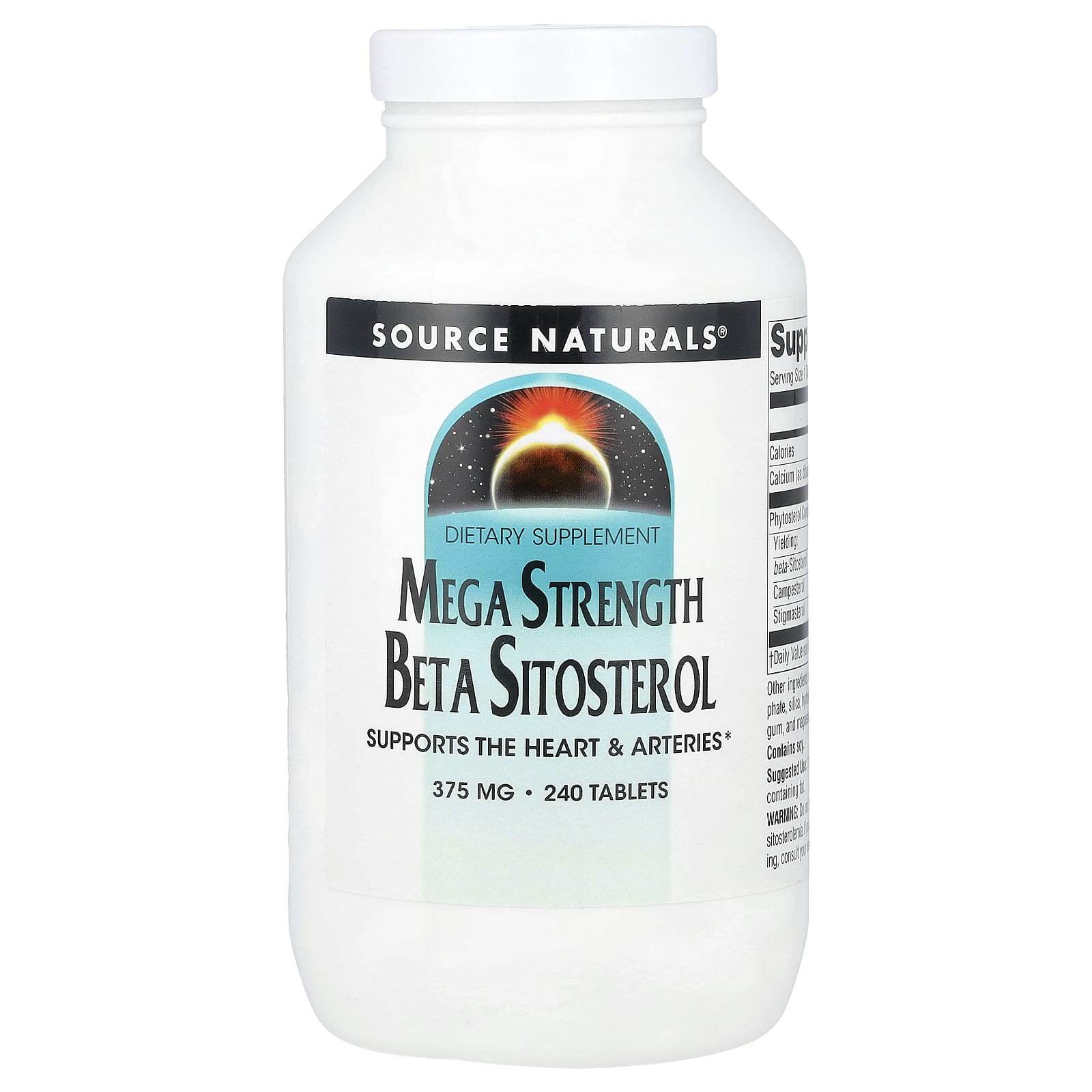 Source Naturals, Бета-ситостерол Mega Strength, 375 мг, 240 таблеток