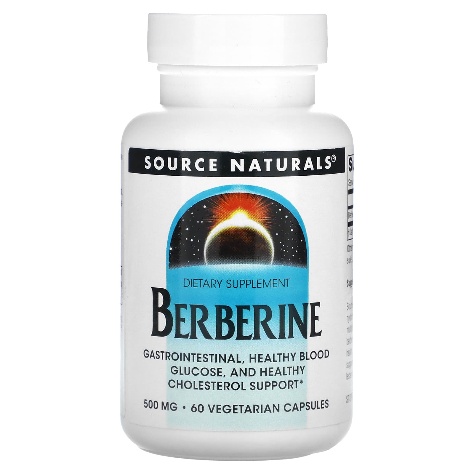 Source Naturals, Берберин, 500 мг, 60 вегетарианских капсул