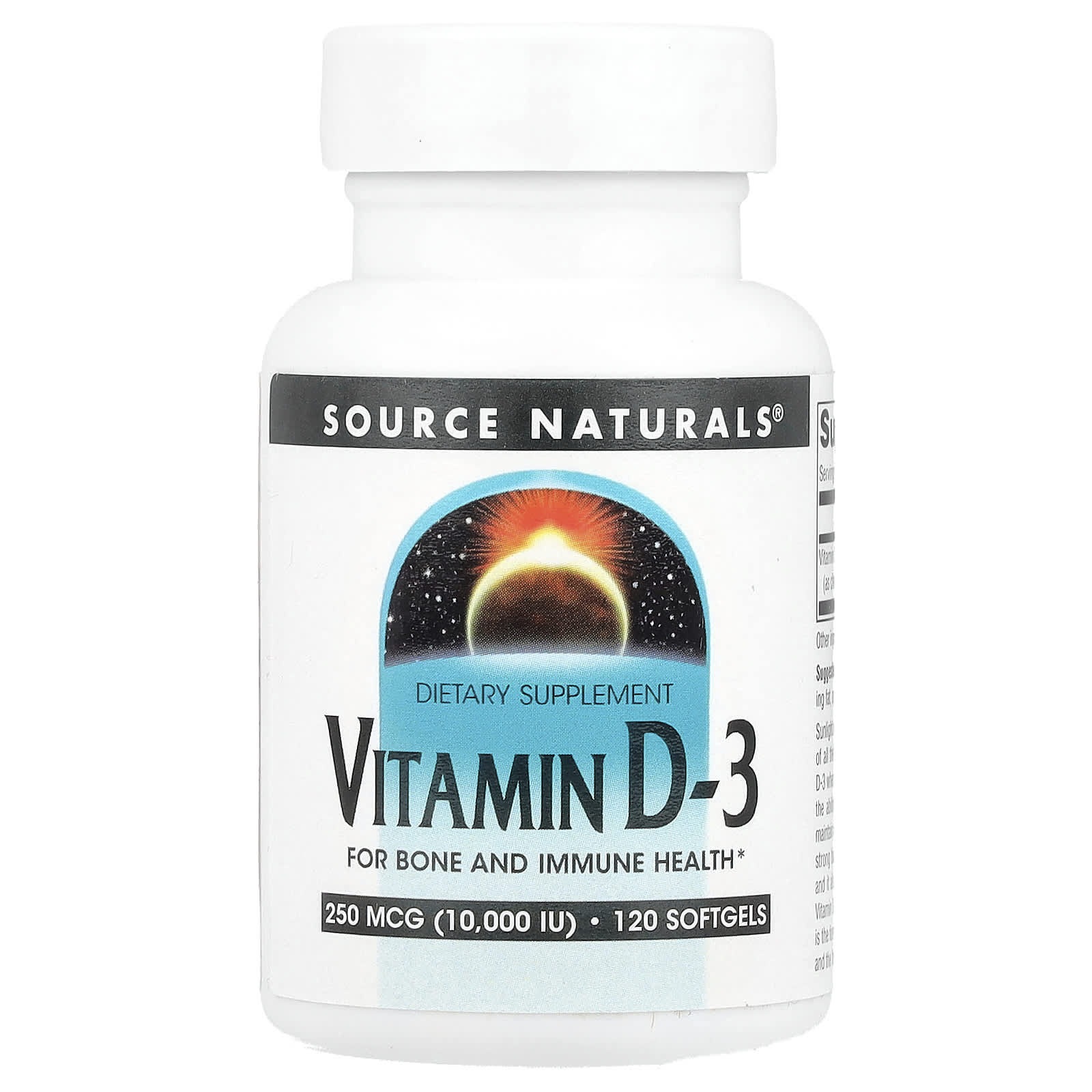 Source Naturals, витамин D3, 10 000 МЕ, 120 капсул