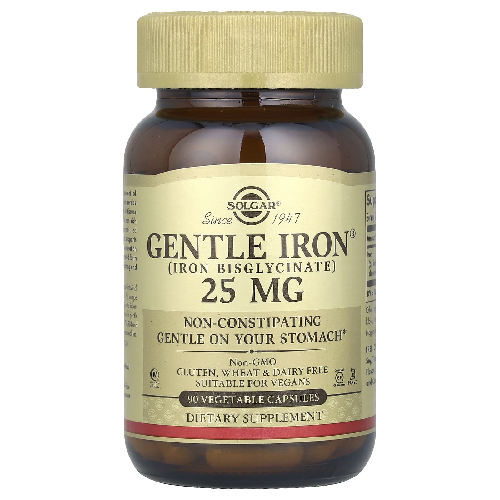 Solgar Gentle Iron 25 мг 90 растительных капсул 2190₽