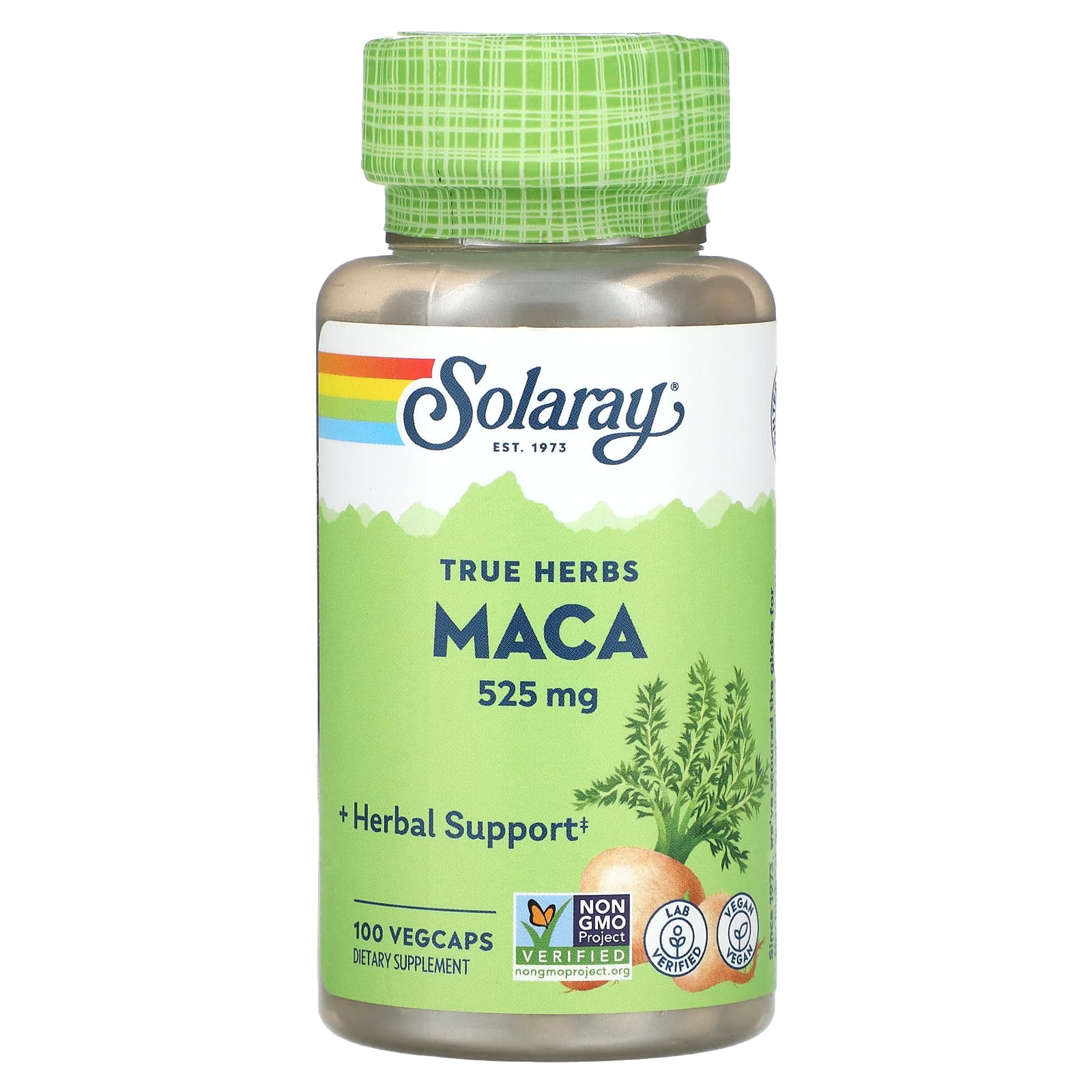 Solaray, True Herbs, мака, 525 мг, 100 вегетарианских капсул