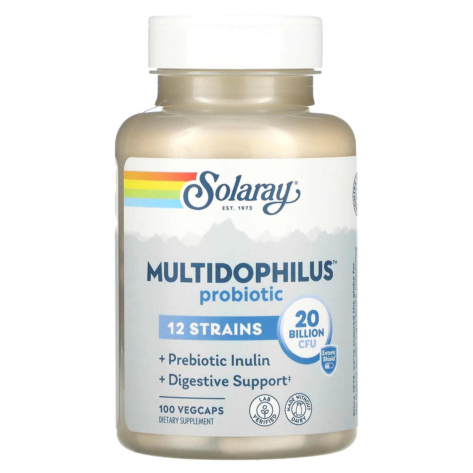 Solaray, Multidophilus Probiotic, пробиотик, 20 млрд КОЕ, 100 вегетарианских капсул VegCaps