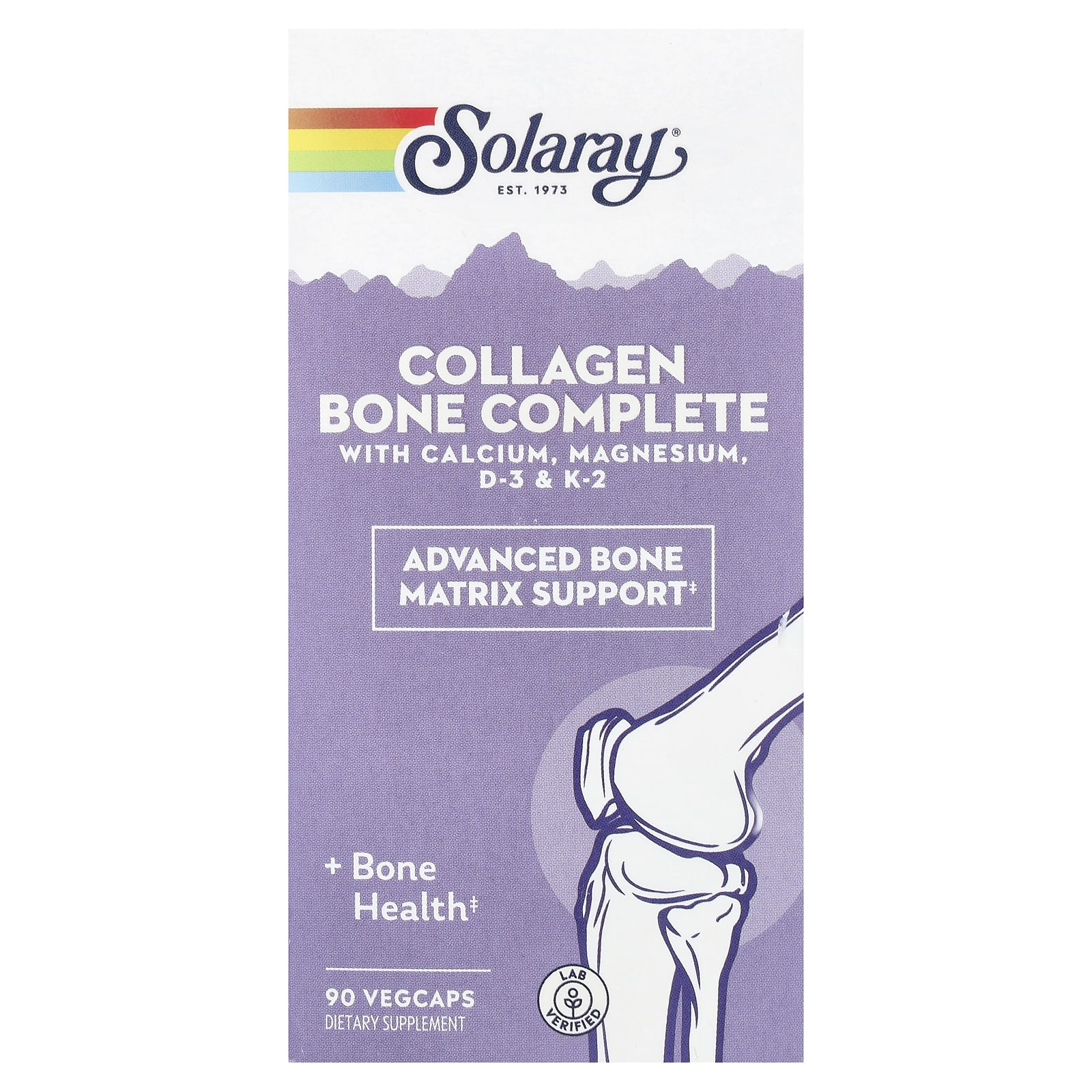 Solaray, Collagen Bone Complete, усовершенствованная формула костной матрицы, 90 капсул с оболочкой из ингредиентов растительного происхождения