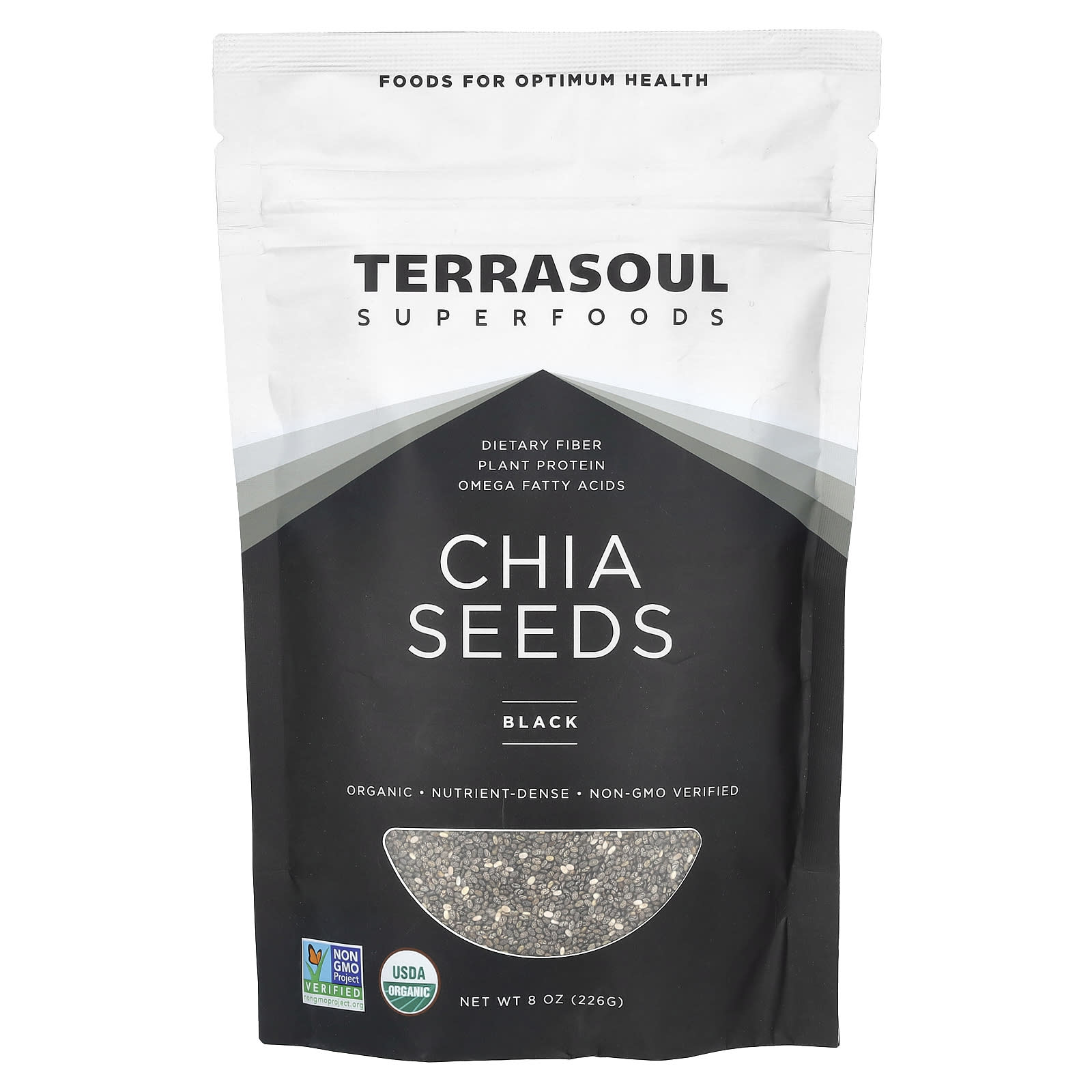 Terrasoul Superfoods семена чиа черные 226 г 8 унций 1690₽