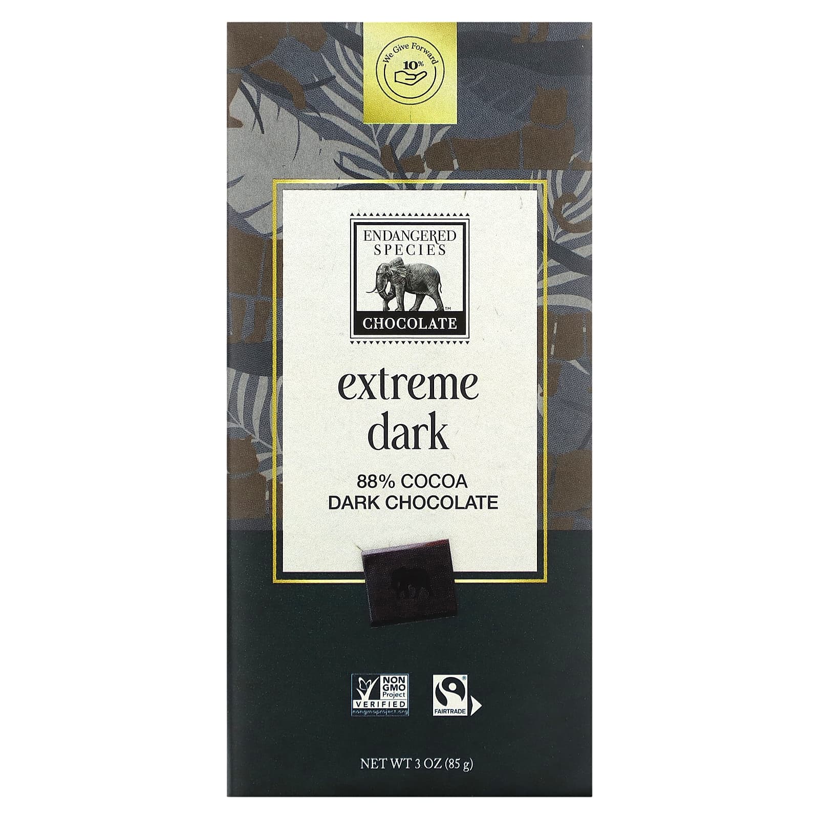 Endangered Species Chocolate, горький, экстрачерный шоколад, 85 г (3 унции)