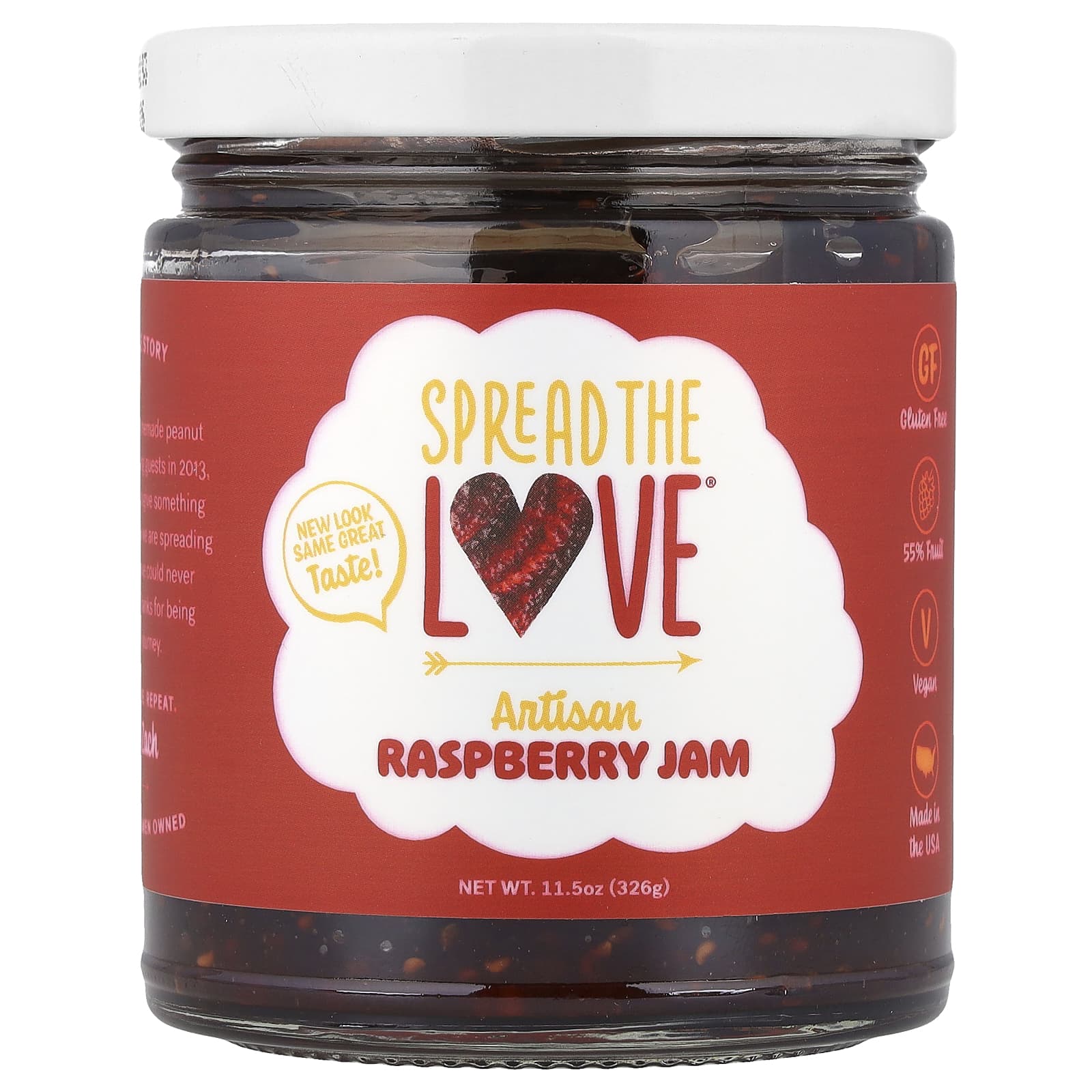 Spread The Love, Малиновое варенье, 326 г (11,5 унции)