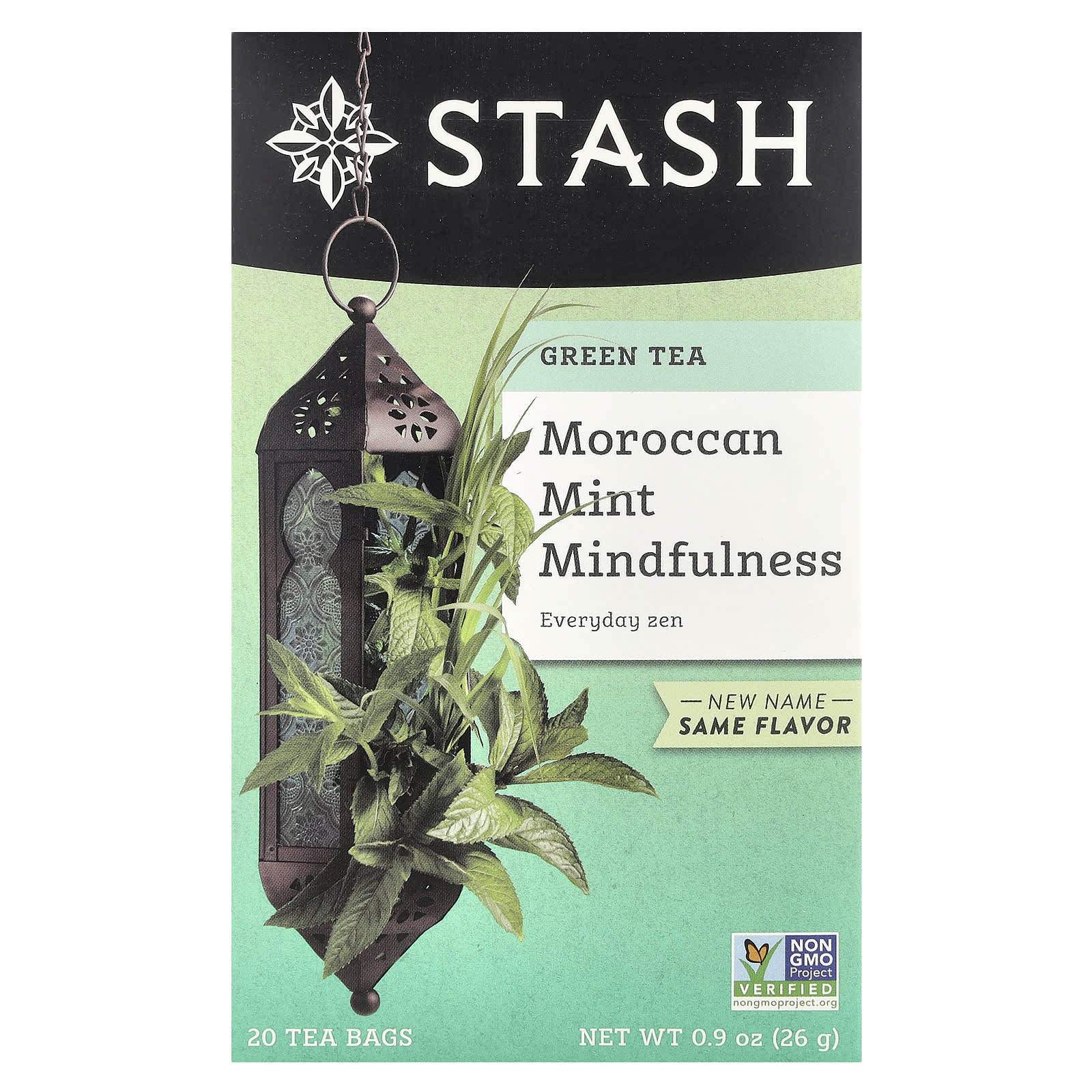 Stash Tea, зеленый чай, марокканская мята, 20 чайных пакетиков, 26 г (0,9 унции)