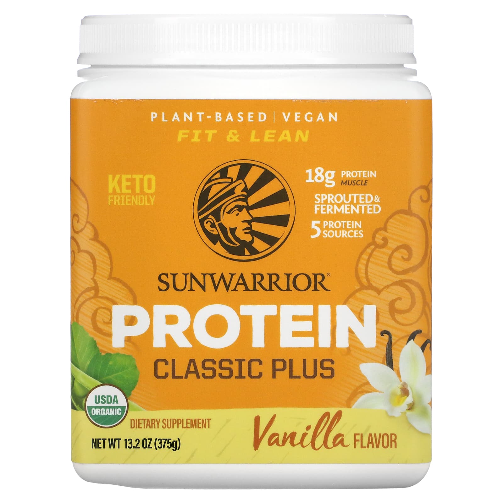 Sunwarrior Protein Classic Plus протеин на растительной основе ванильный вкус 375 г 132 унций 5290₽